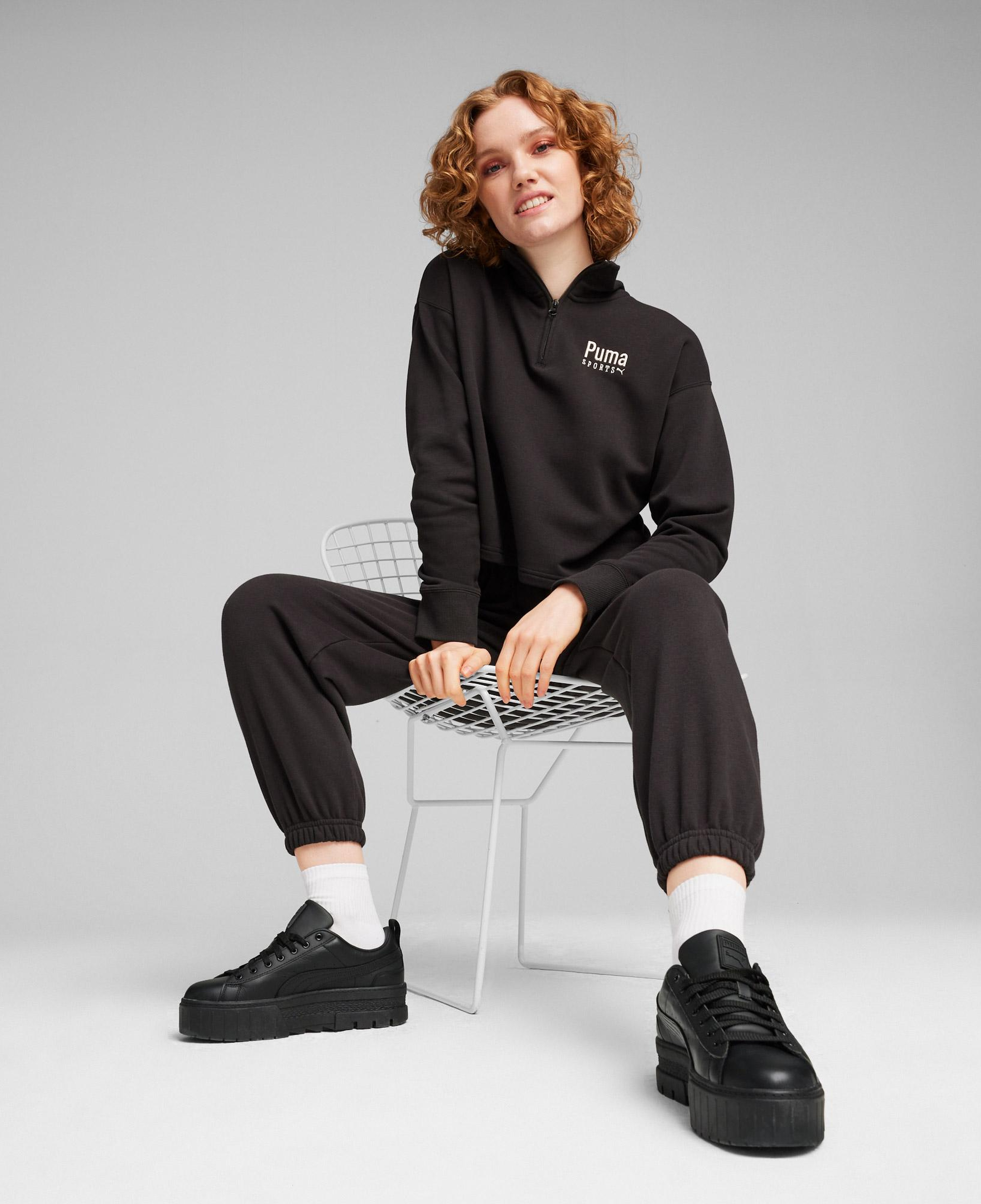 Puma Team Half Zip Crew Kadın Bej Sweatshirt