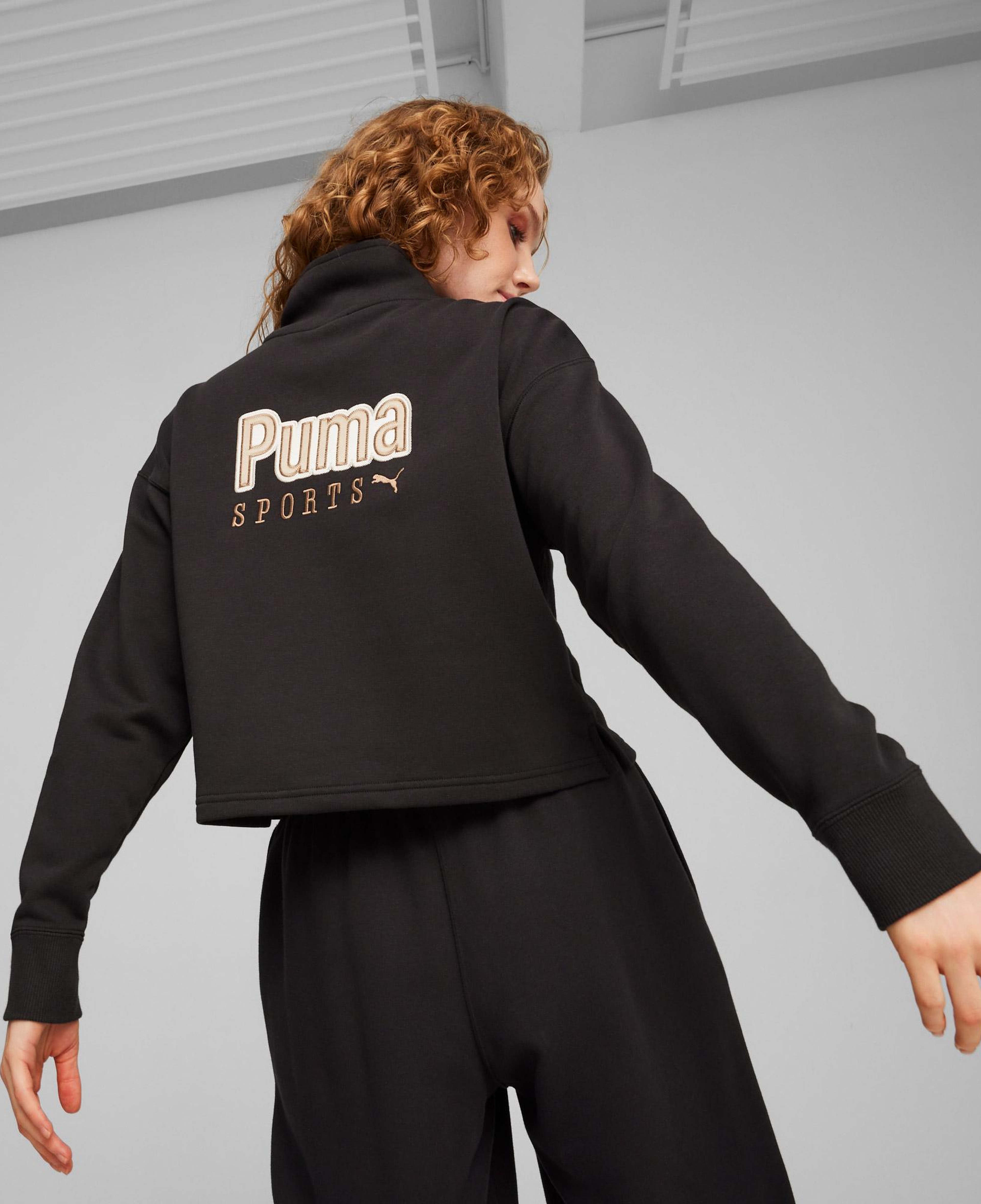 Puma Team Half Zip Crew Kadın Bej Sweatshirt