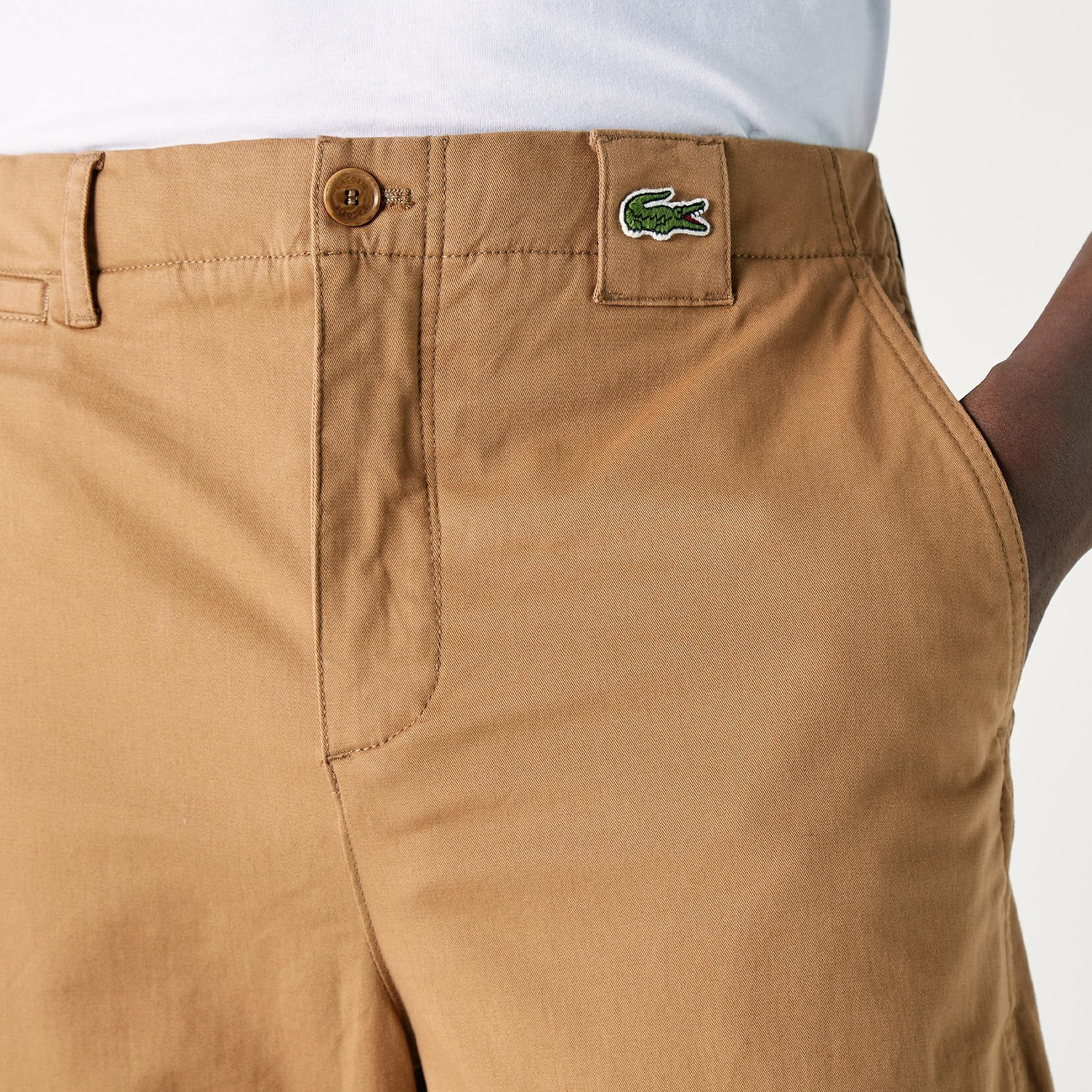 Lacoste Erkek Straight Fit Açık Organik Pamuk Kahverengi Pantolon