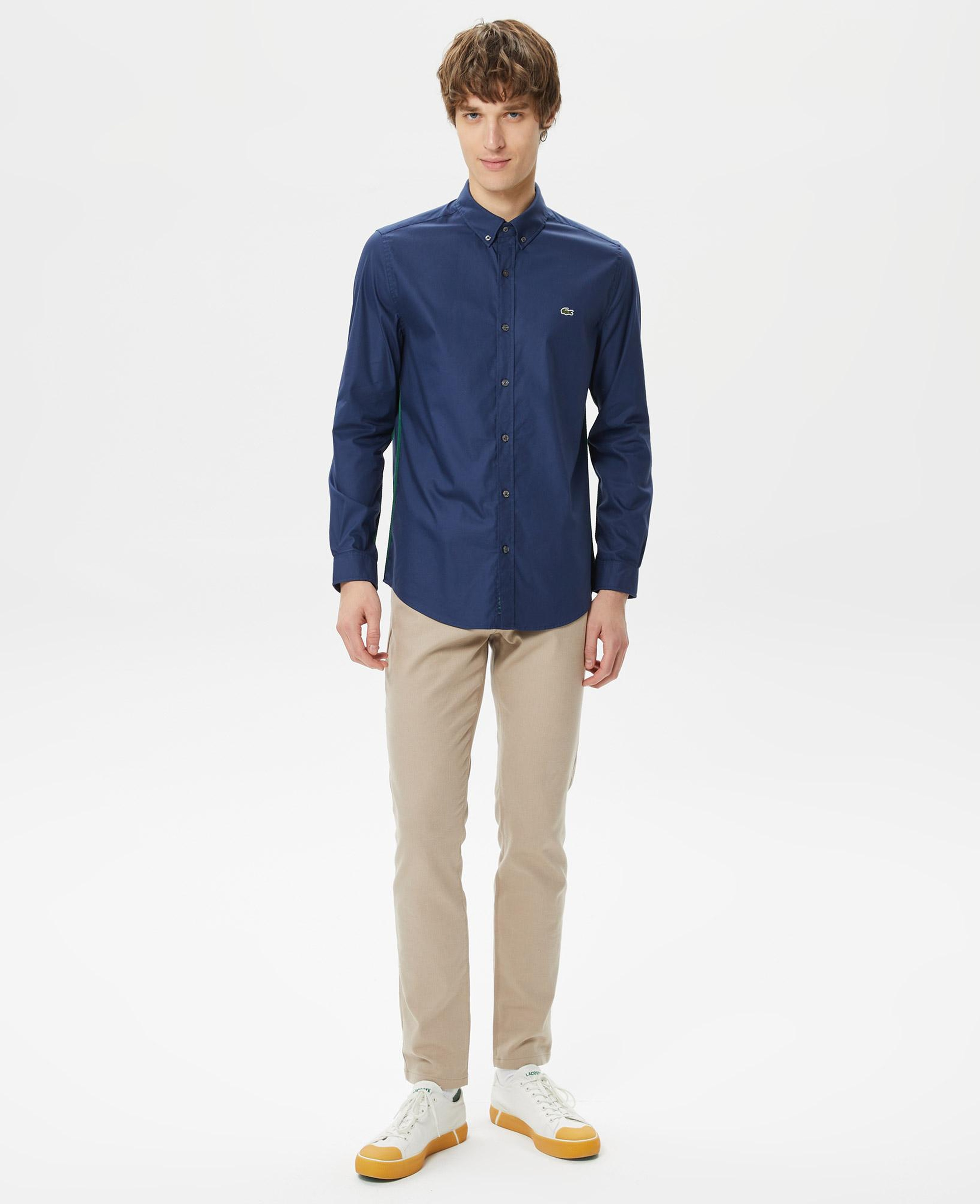 Lacoste Erkek Slim Fit Düğmeli Yaka Lacivert Gömlek