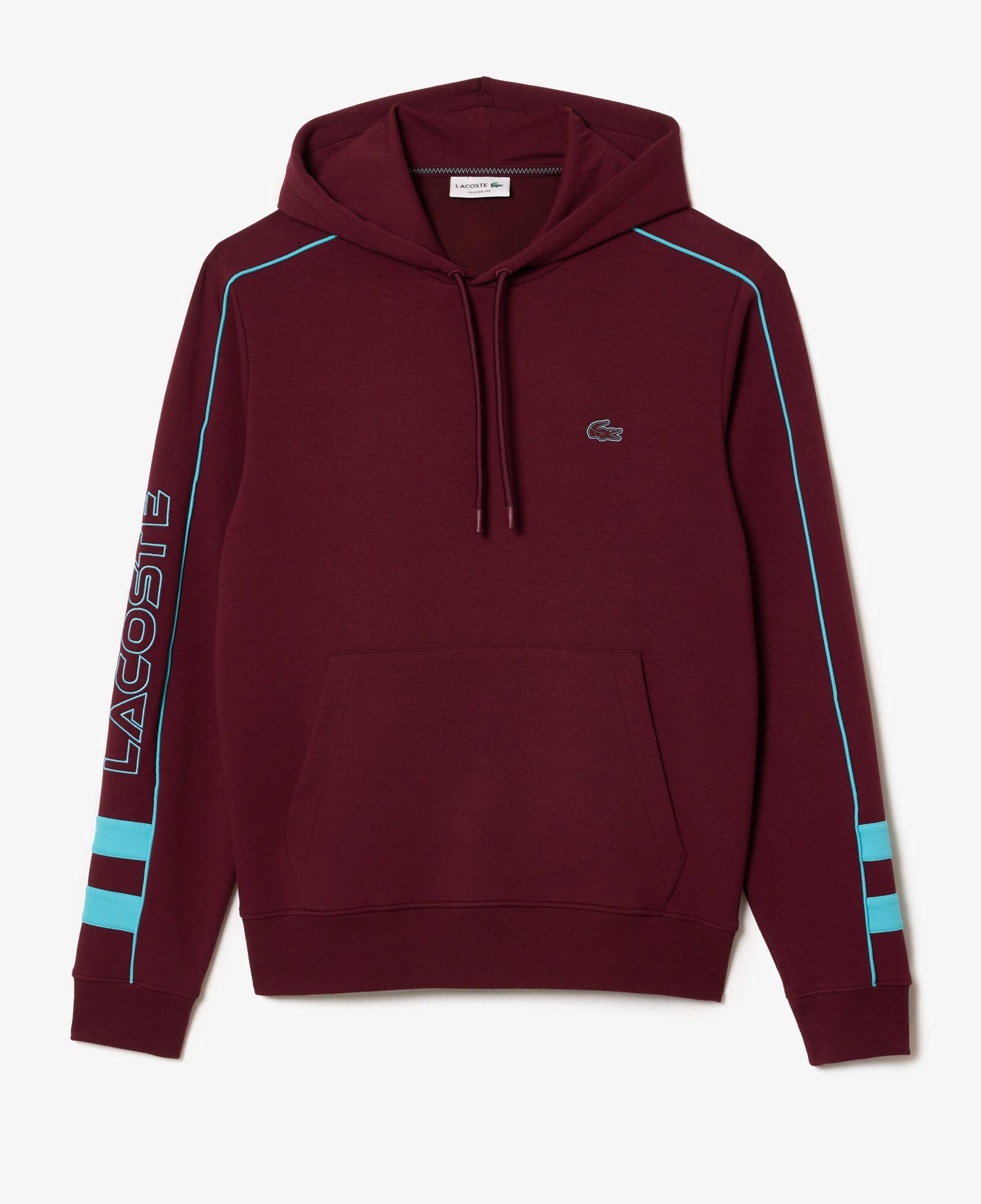 Erkek Classic Fit Kapüşonlu Baskılı Kırmızı Sweatshirt