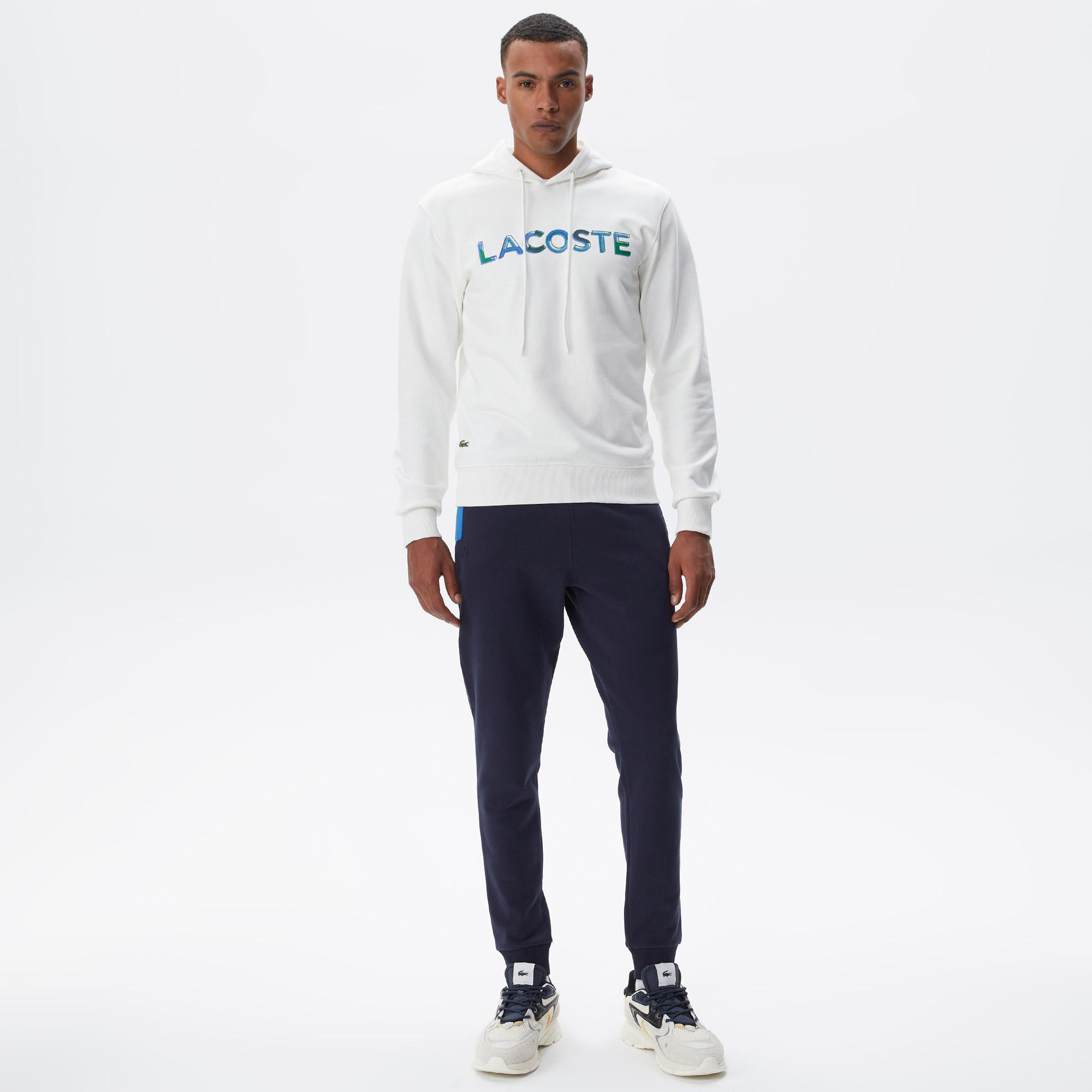 Erkek Regular Fit Kapüşonlu Baskılı Ekru Sweatshirt