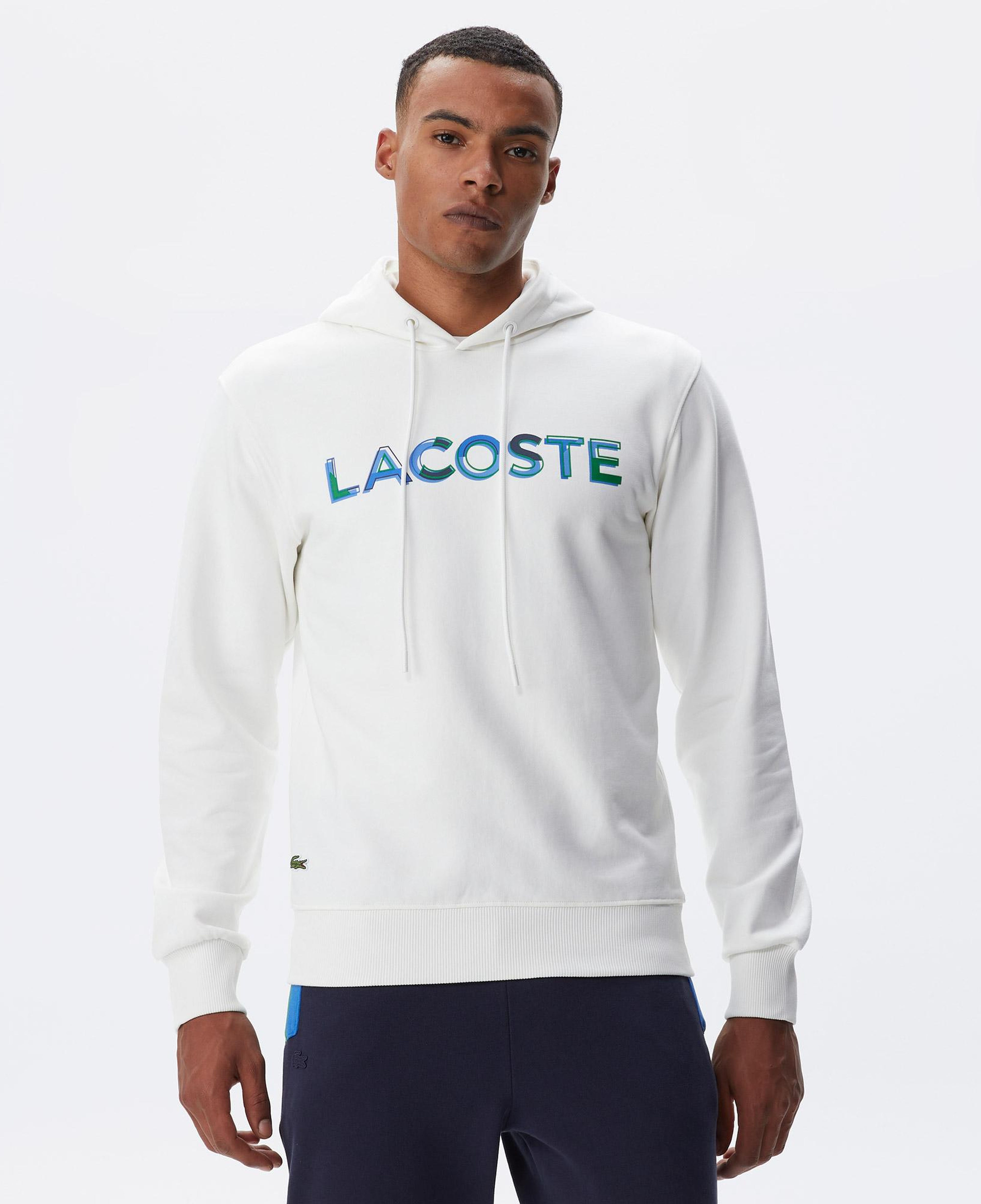Erkek Regular Fit Kapüşonlu Baskılı Ekru Sweatshirt