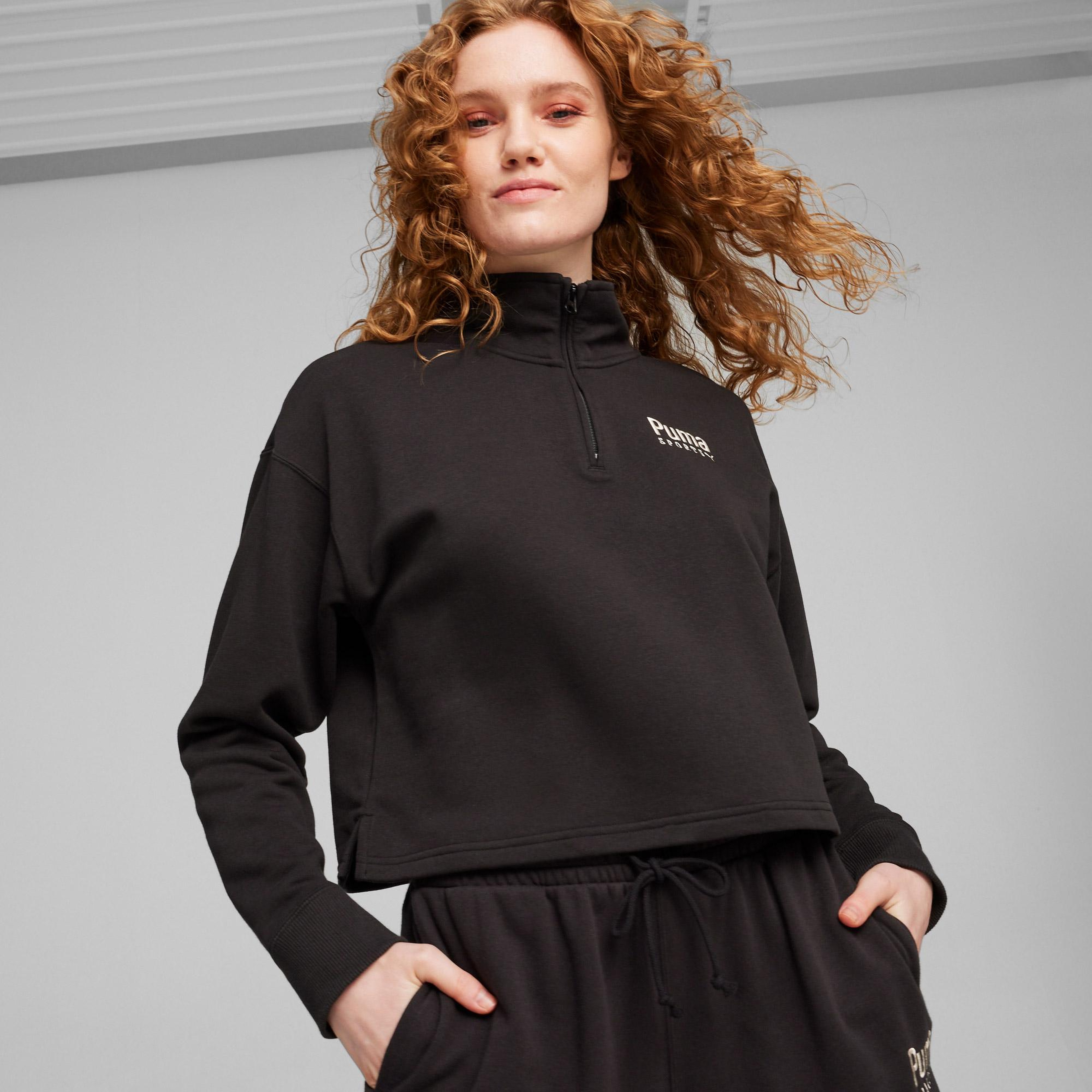 Puma Team Half Zip Crew Kadın Bej Sweatshirt
