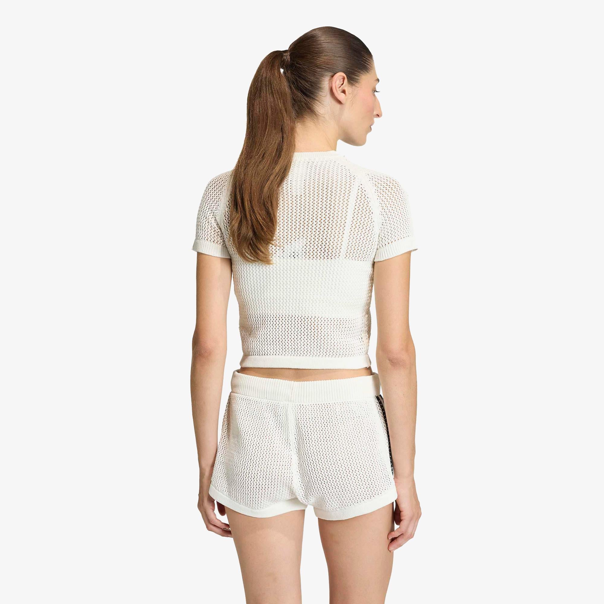 adidas Crochet Tee Kadın Beyaz T-Shirt