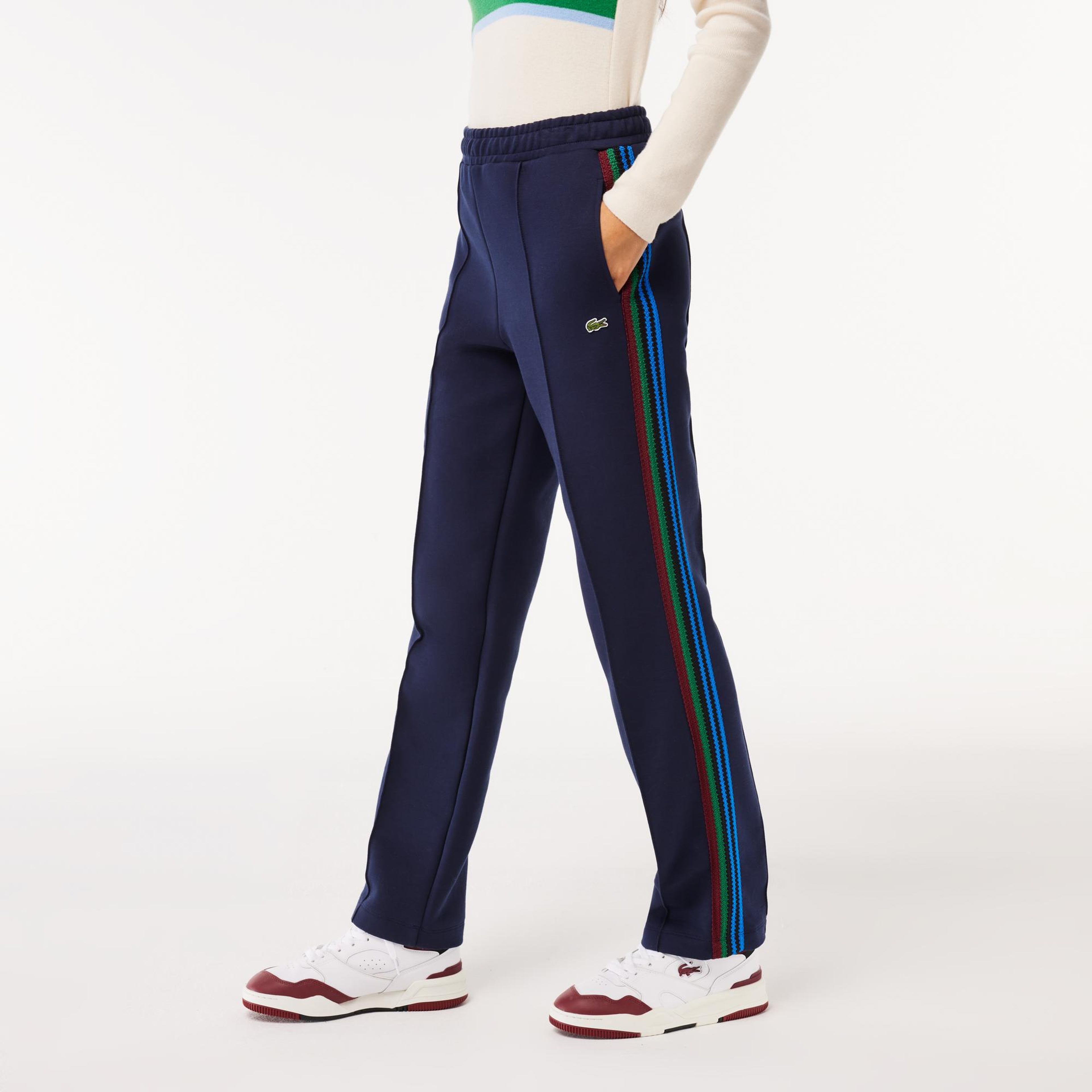 Kadın Straight Fit Çizgili Lacivert Eşofman Altı