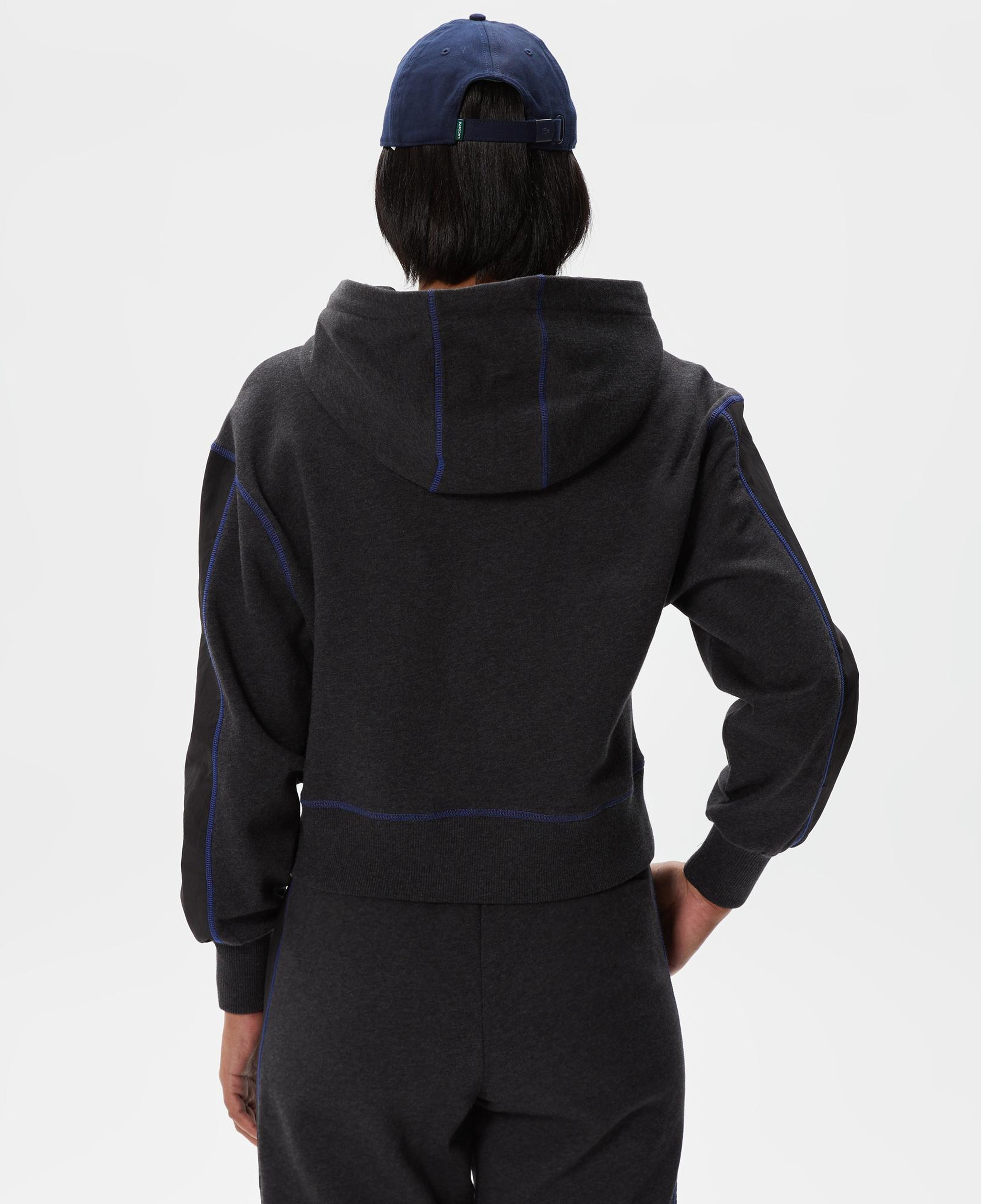 Kadın Relaxed Fit Kapüşonlu Renk Bloklu Siyah Sweatshirt
