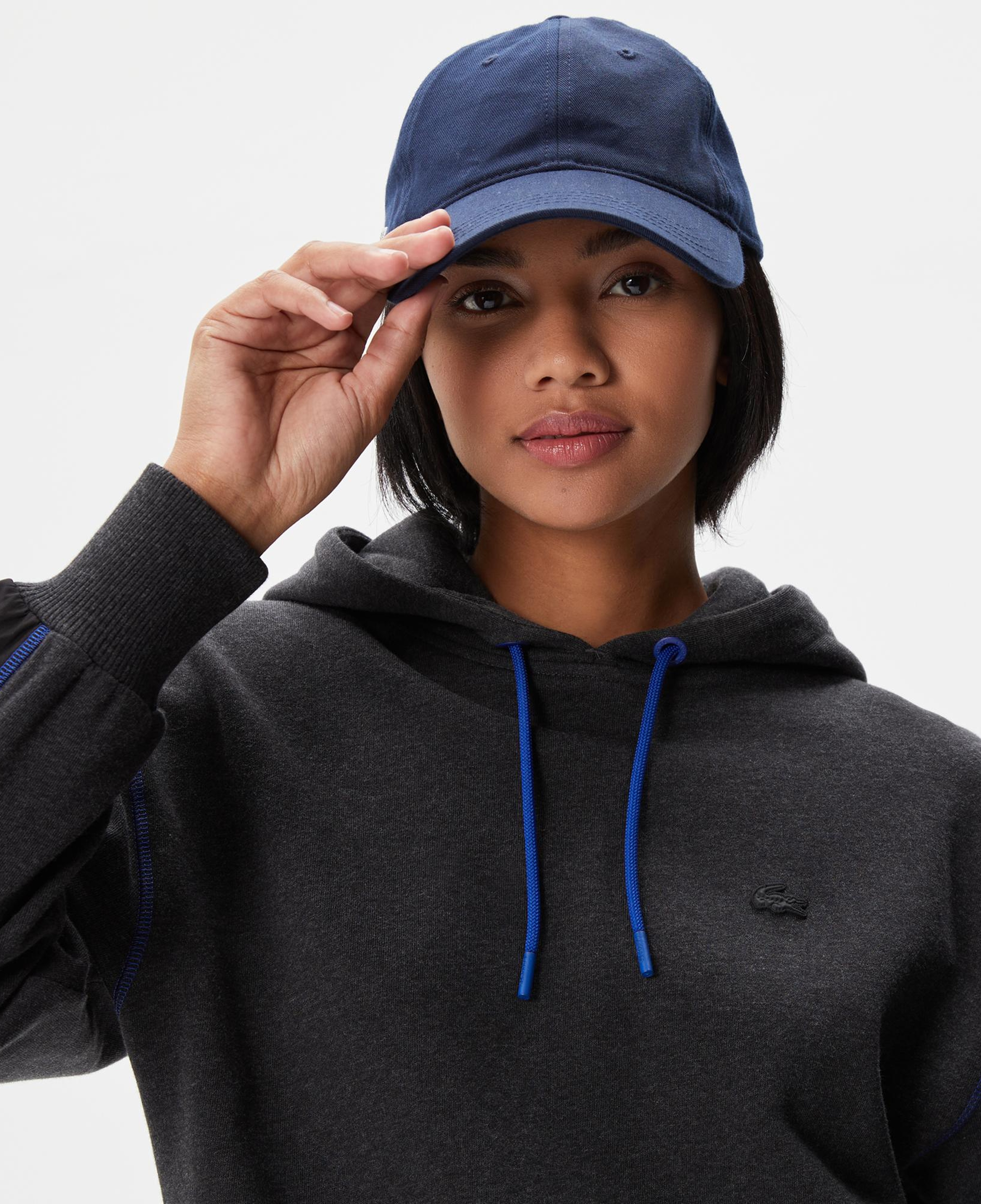 Kadın Relaxed Fit Kapüşonlu Renk Bloklu Siyah Sweatshirt