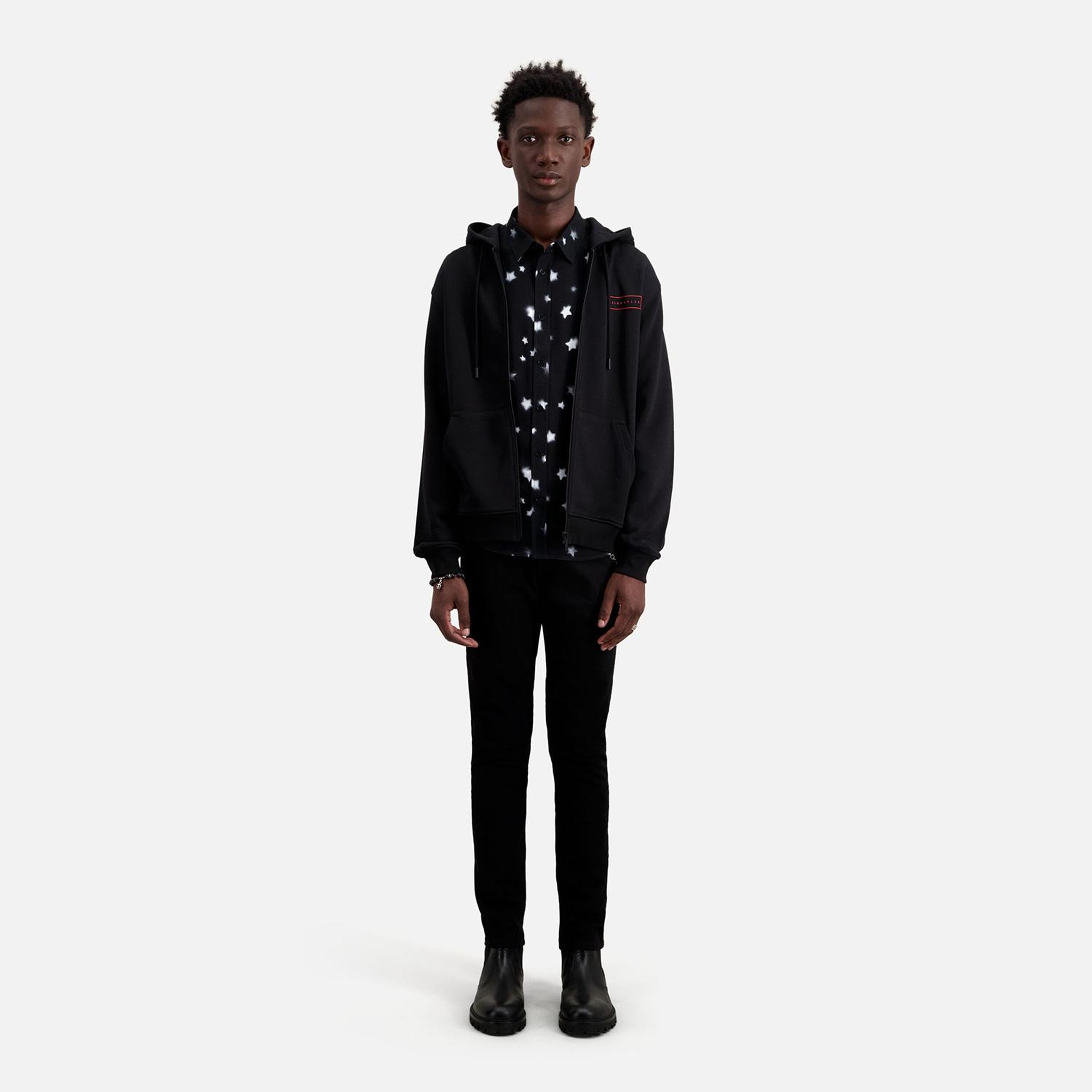 ERKEK KAPÜŞONLU SİYAH SWEATSHIRT