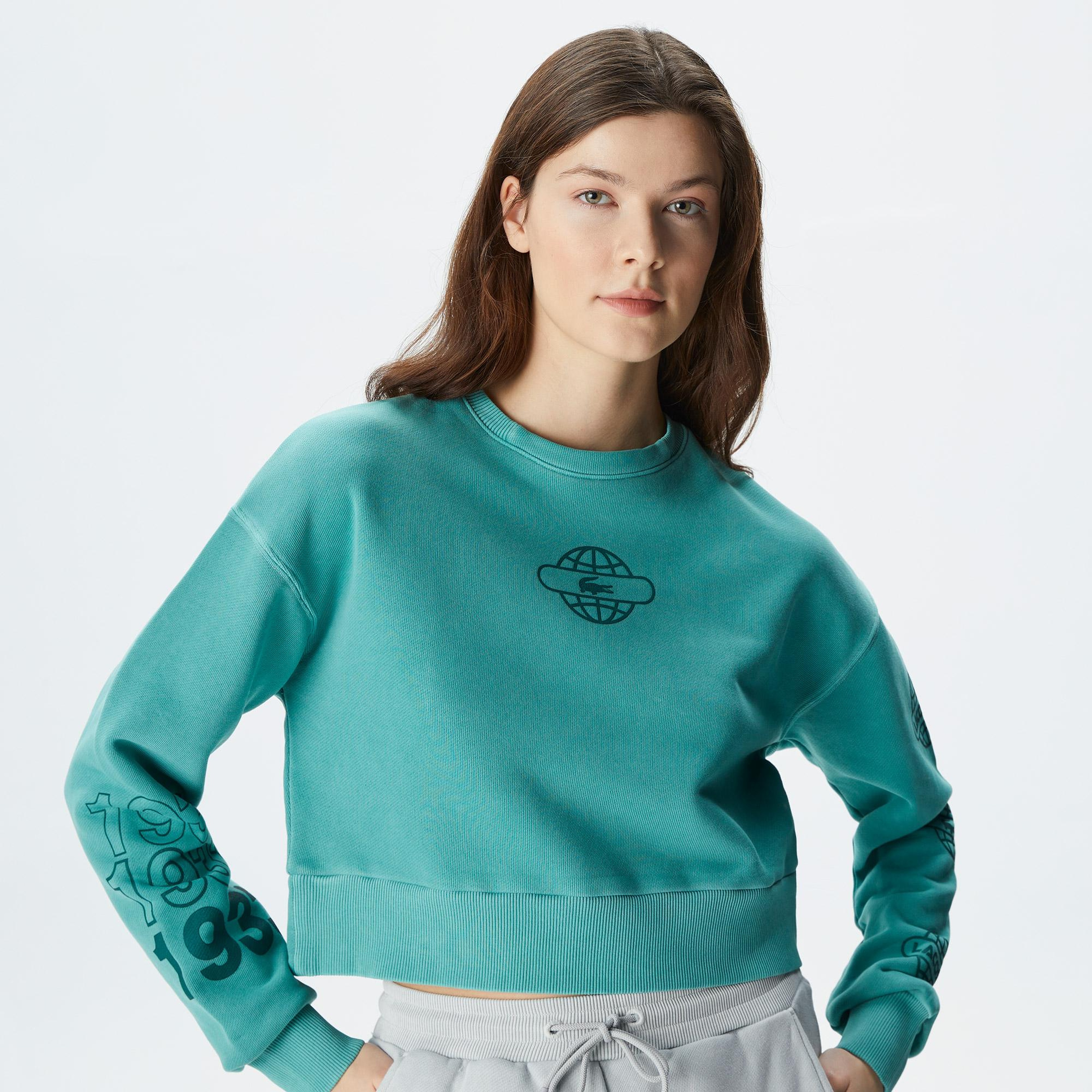 Lacoste House of SuperStep X Lacoste Kadın Yeşil Sweatshirt
