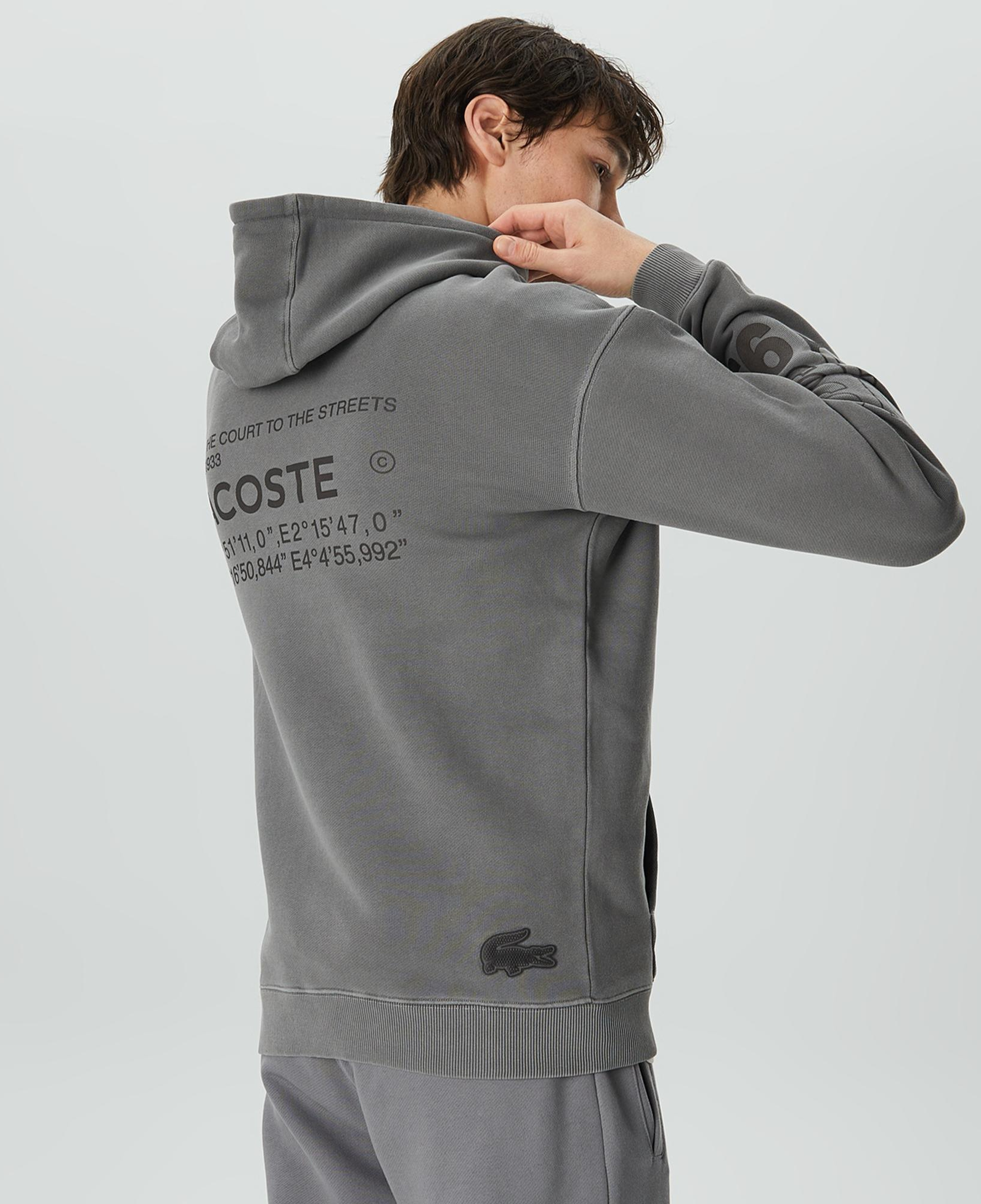 Lacoste House of SuperStep X Lacoste Erkek Gri Hoodie