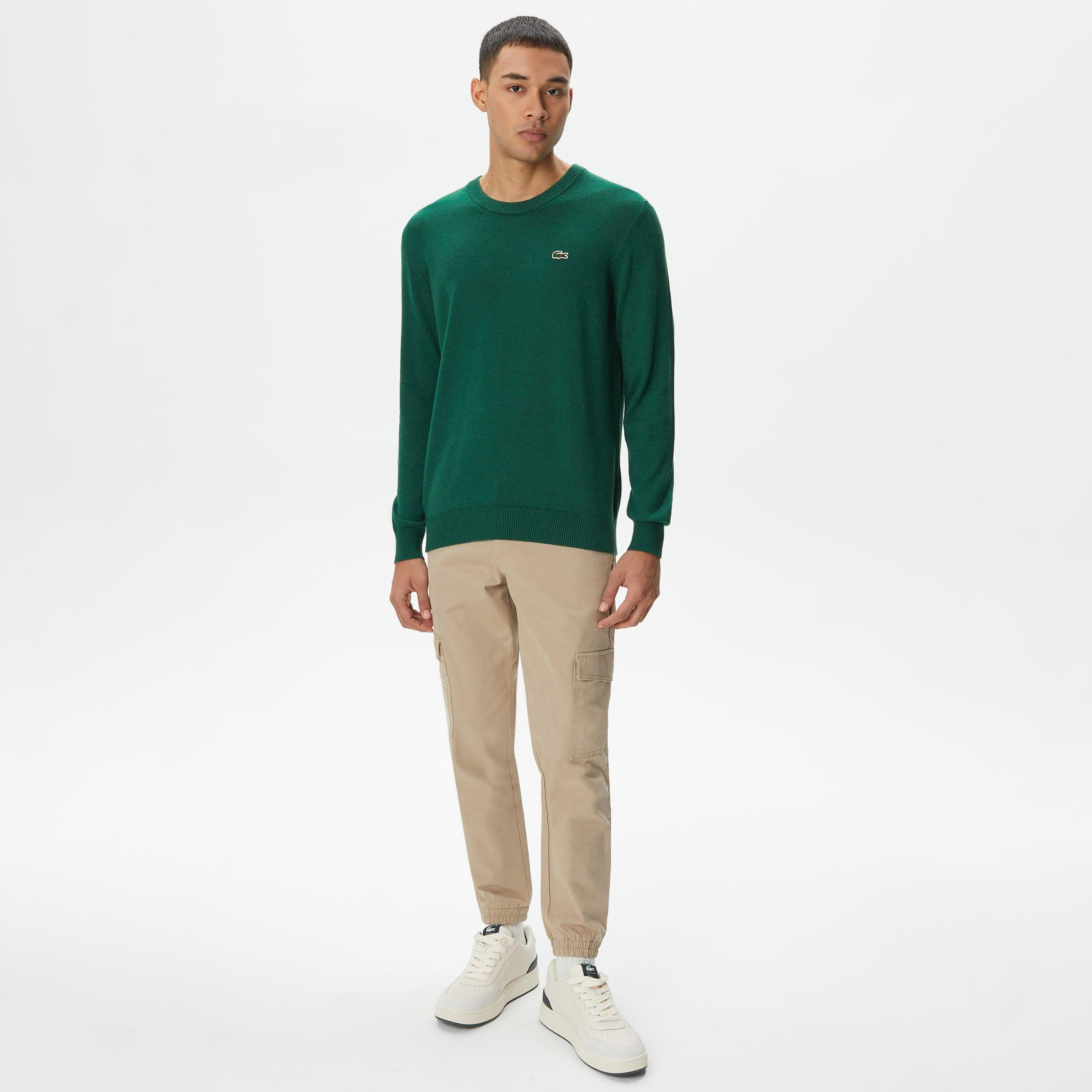 Lacoste Erkek Regular Fit Bisiklet Yaka Yeşil Triko