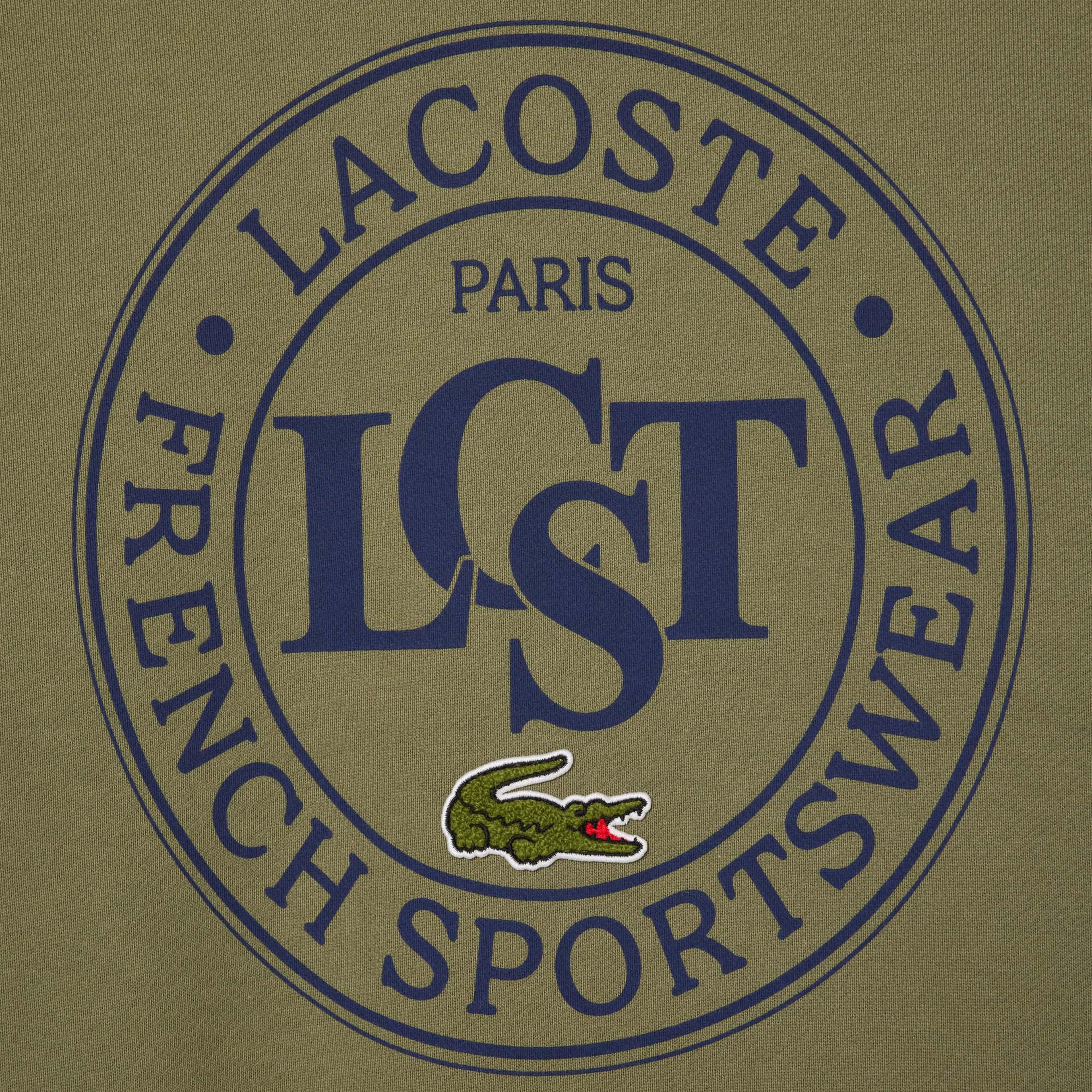 Erkek Loose Fit Bisiket Yaka Baskılı Haki Sweatshirt