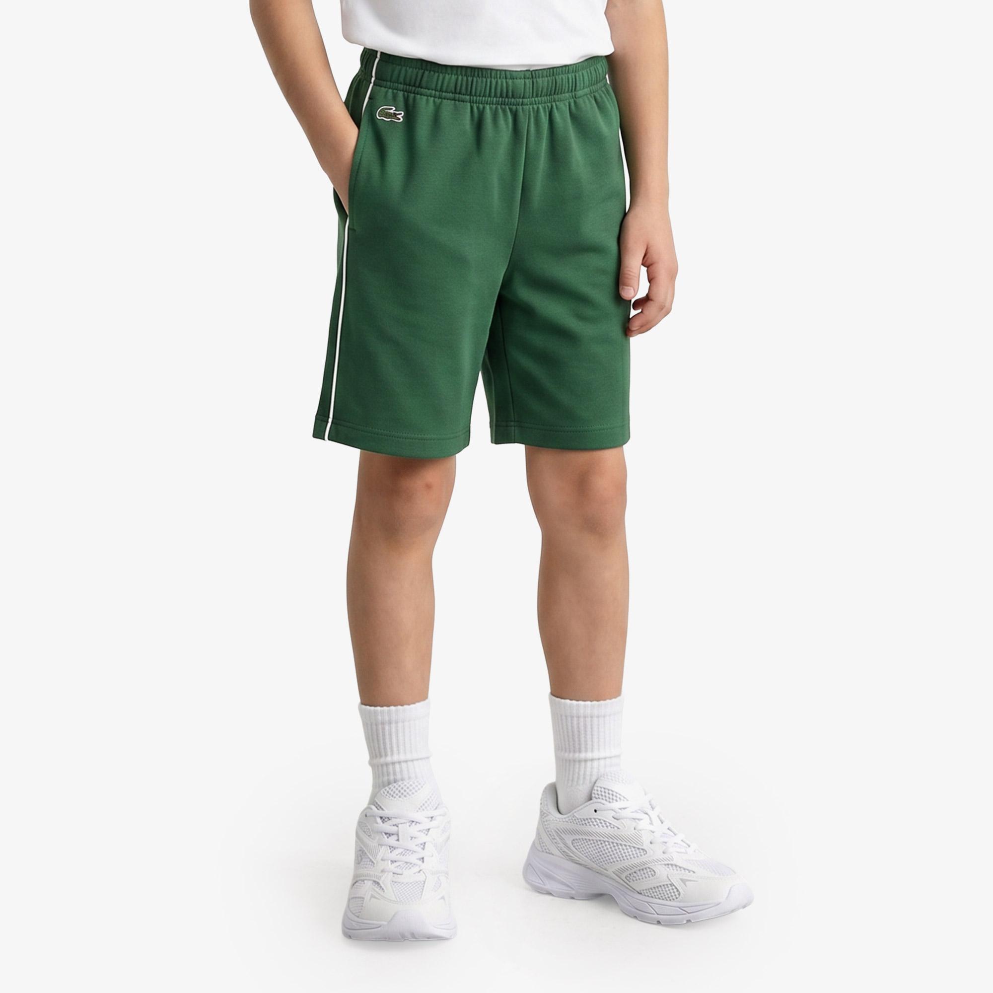 Lacoste Contrast Stripe Interlock Çocuk Yeşil Şort