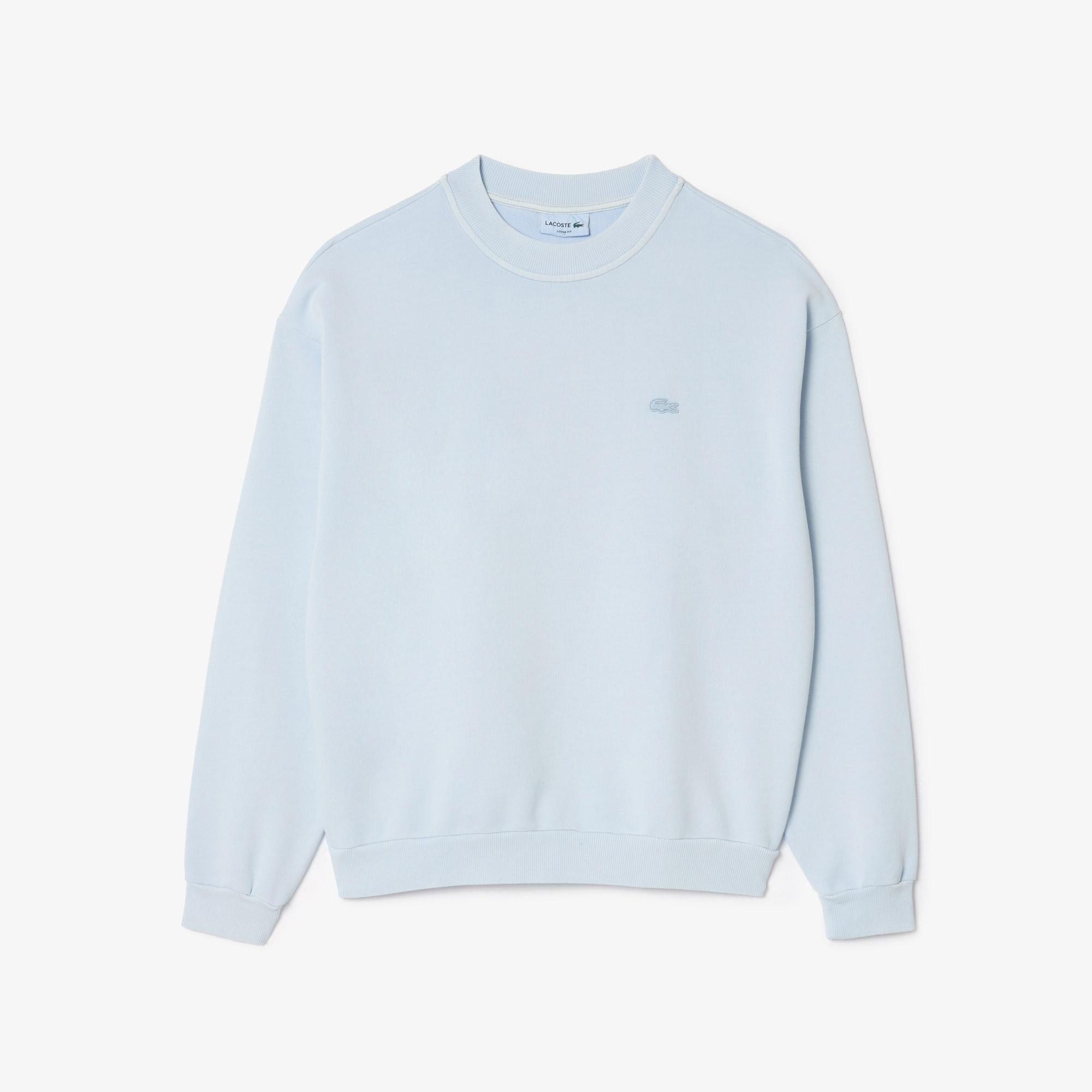 Erkek Loose Fit Bisiklet Yaka Açık Mavi Sweatshirt