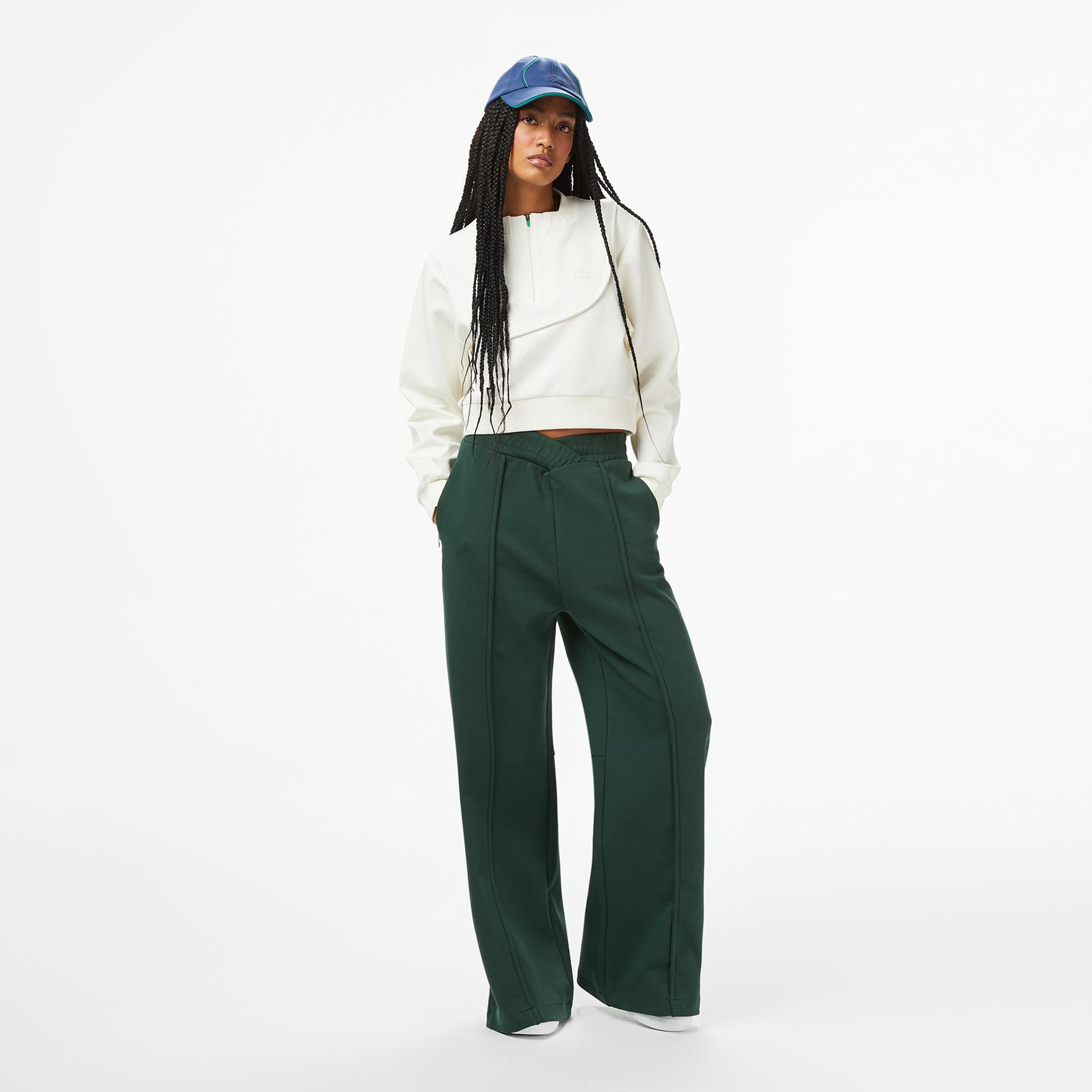 Lacoste x House of SuperStep Bisiklet Yaka Kadın Beyaz Sweatshirt