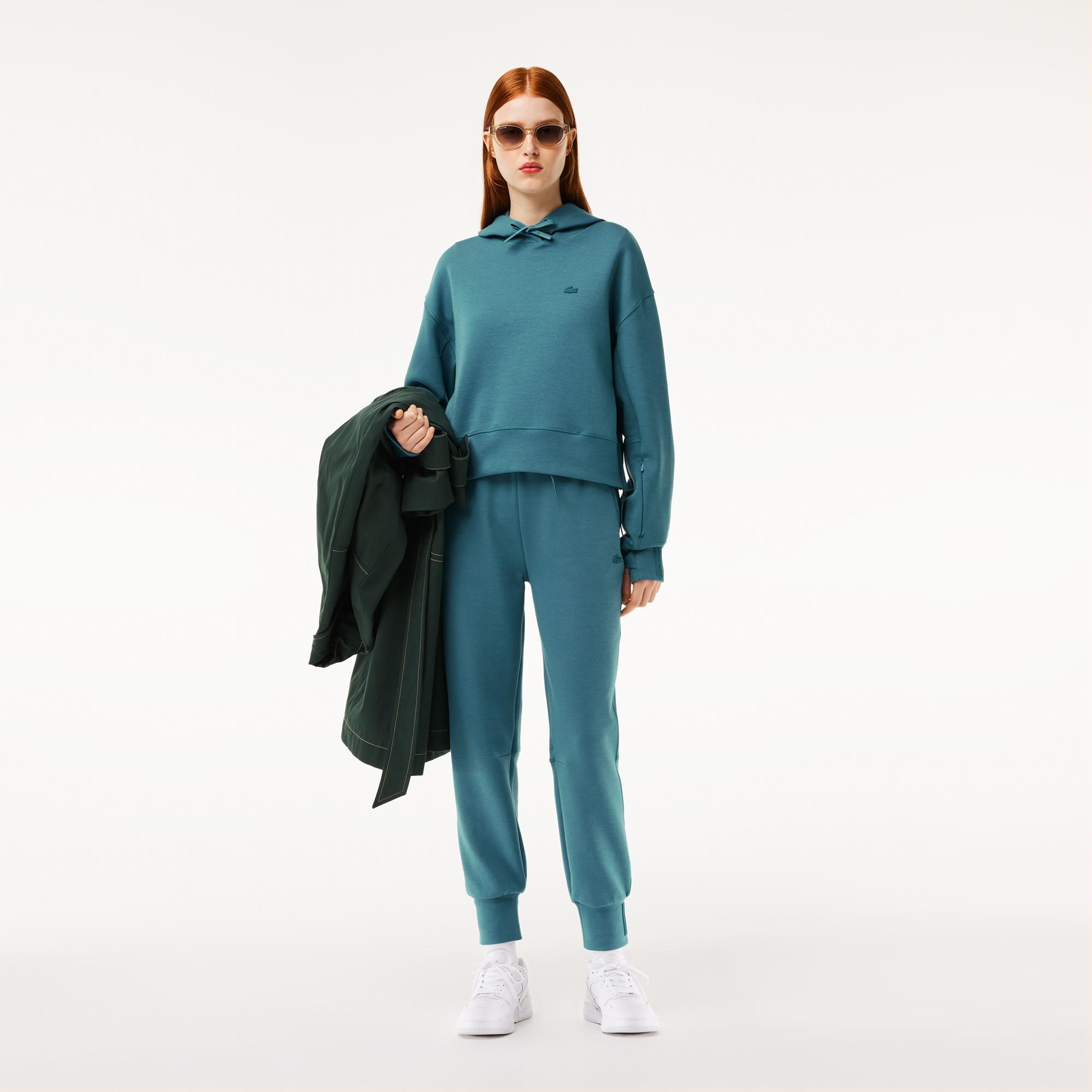 Kadın Kapüşonlu Mavi Sweatshirt