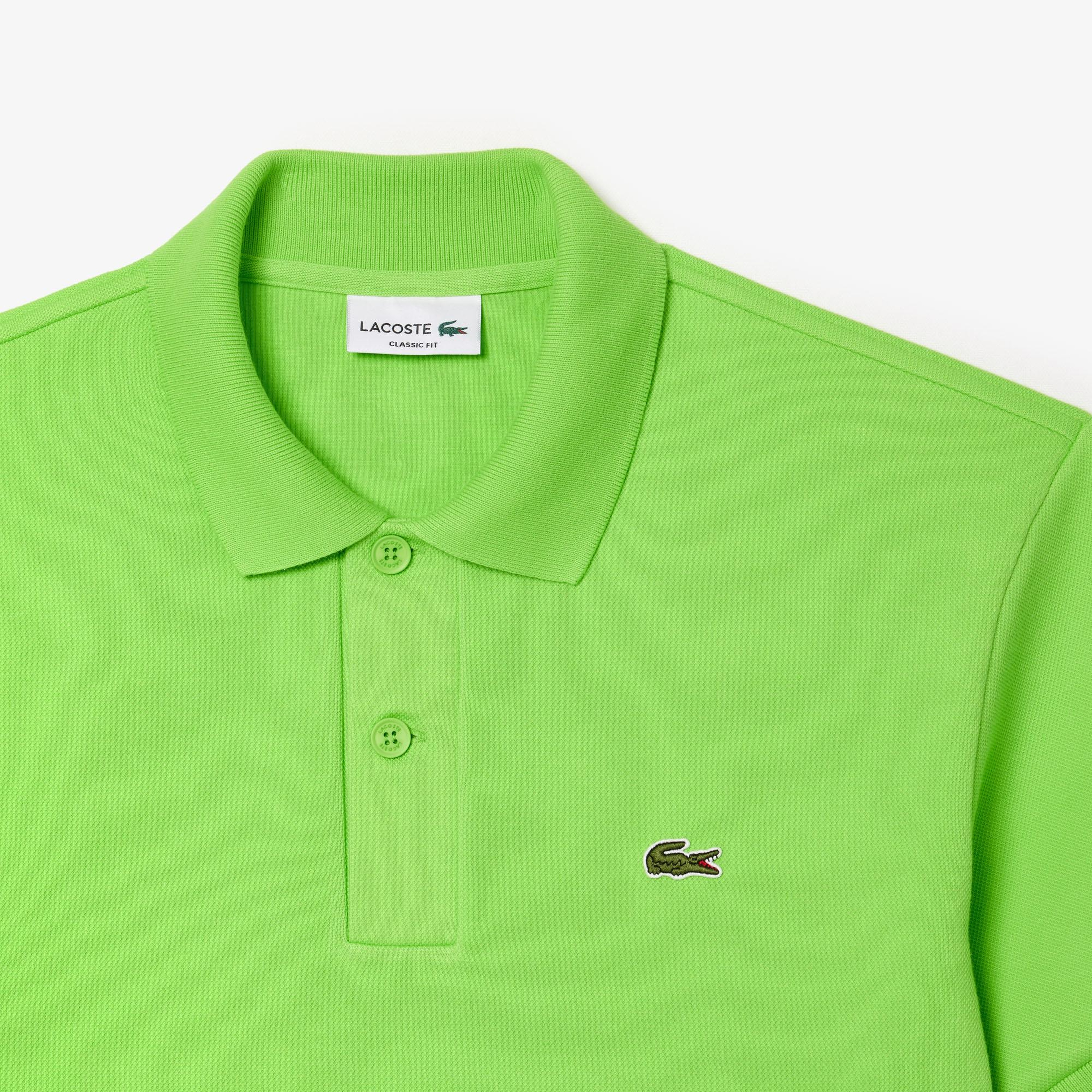 Erkek Classic Fit Baskılı Yeşil Polo