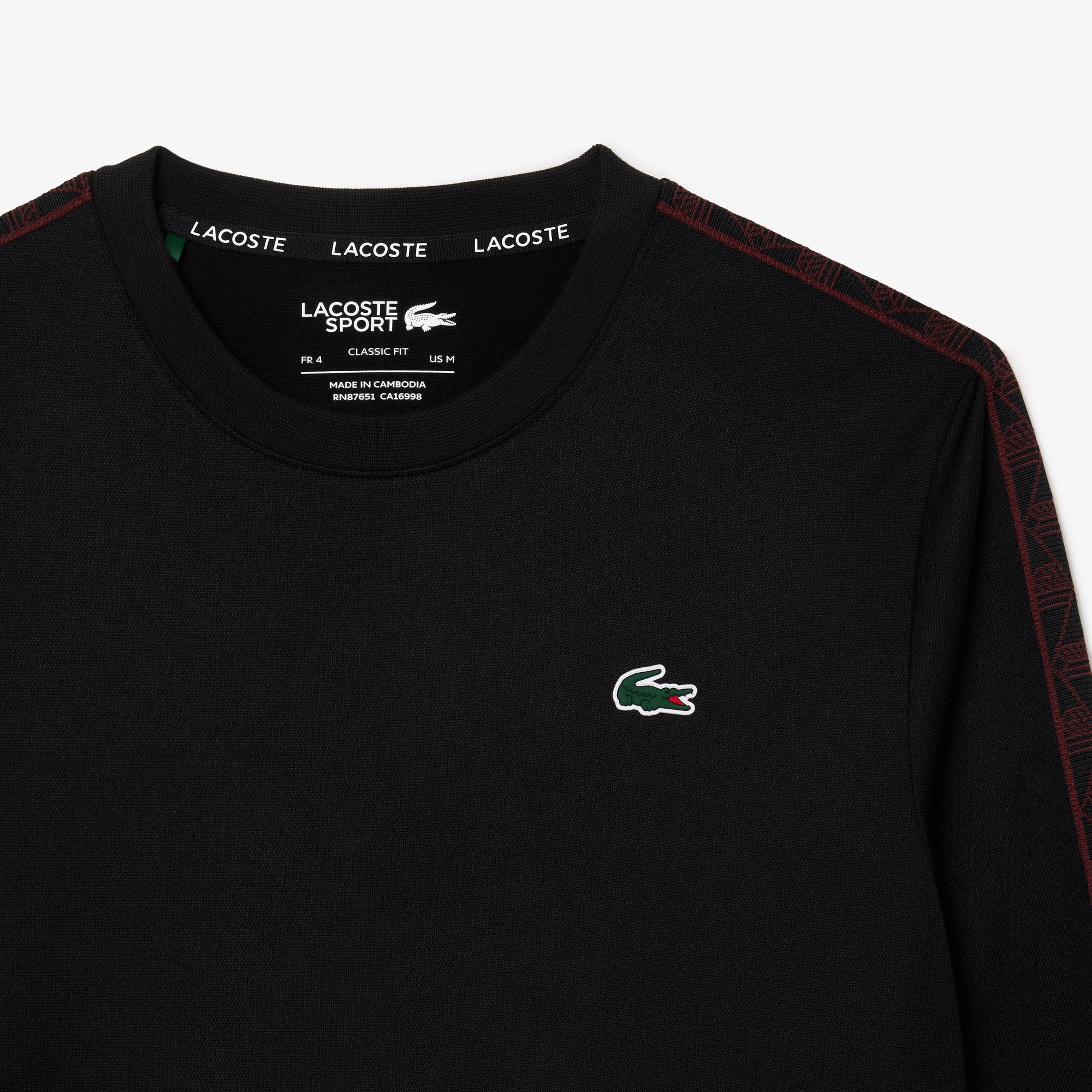 Erkek Classic Fit Bisiket Yaka Baskılı Siyah Sweatshirt