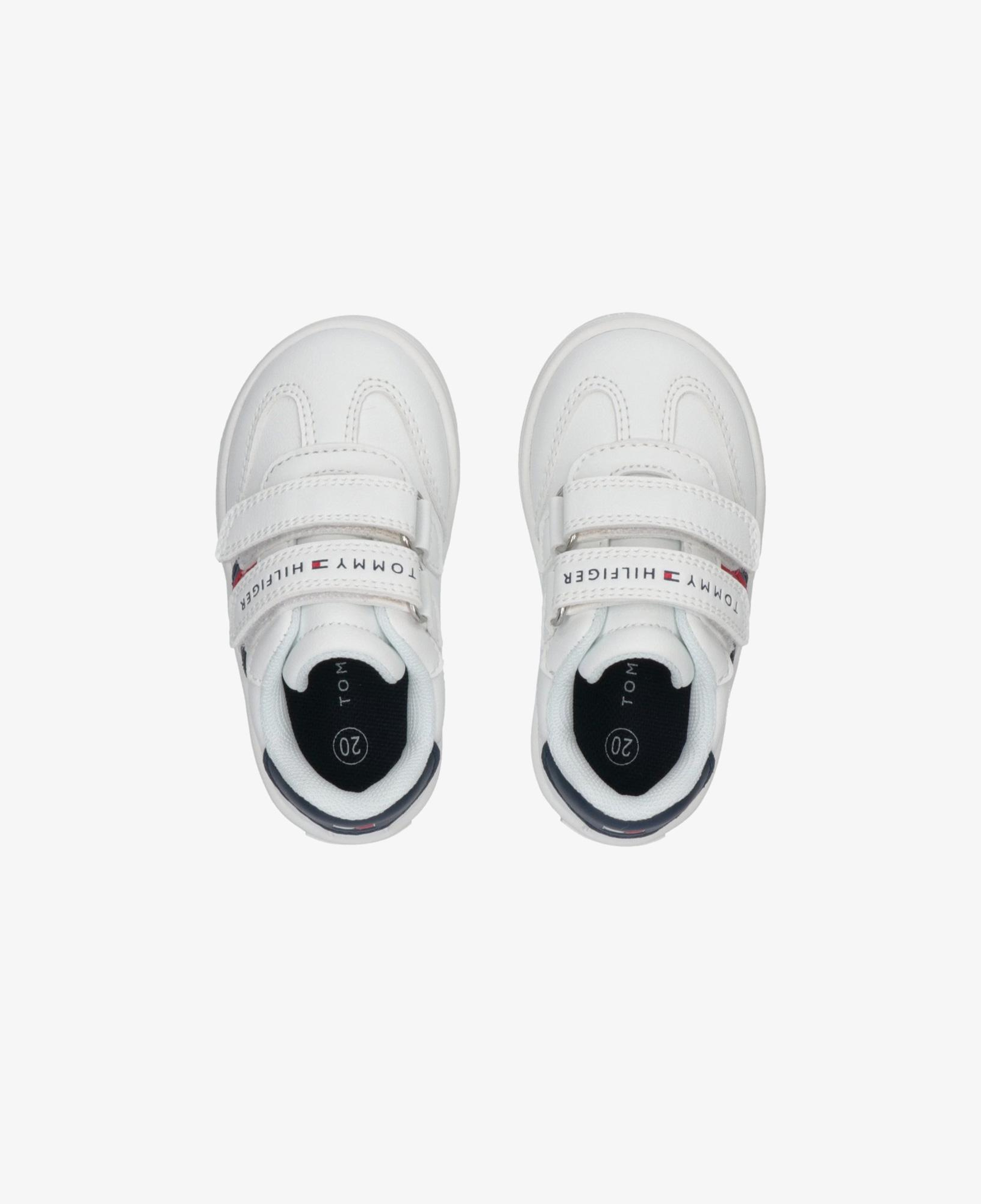 Tommy Hilfiger Flag and Hook Loop Bebek Beyaz Spor Ayakkabı