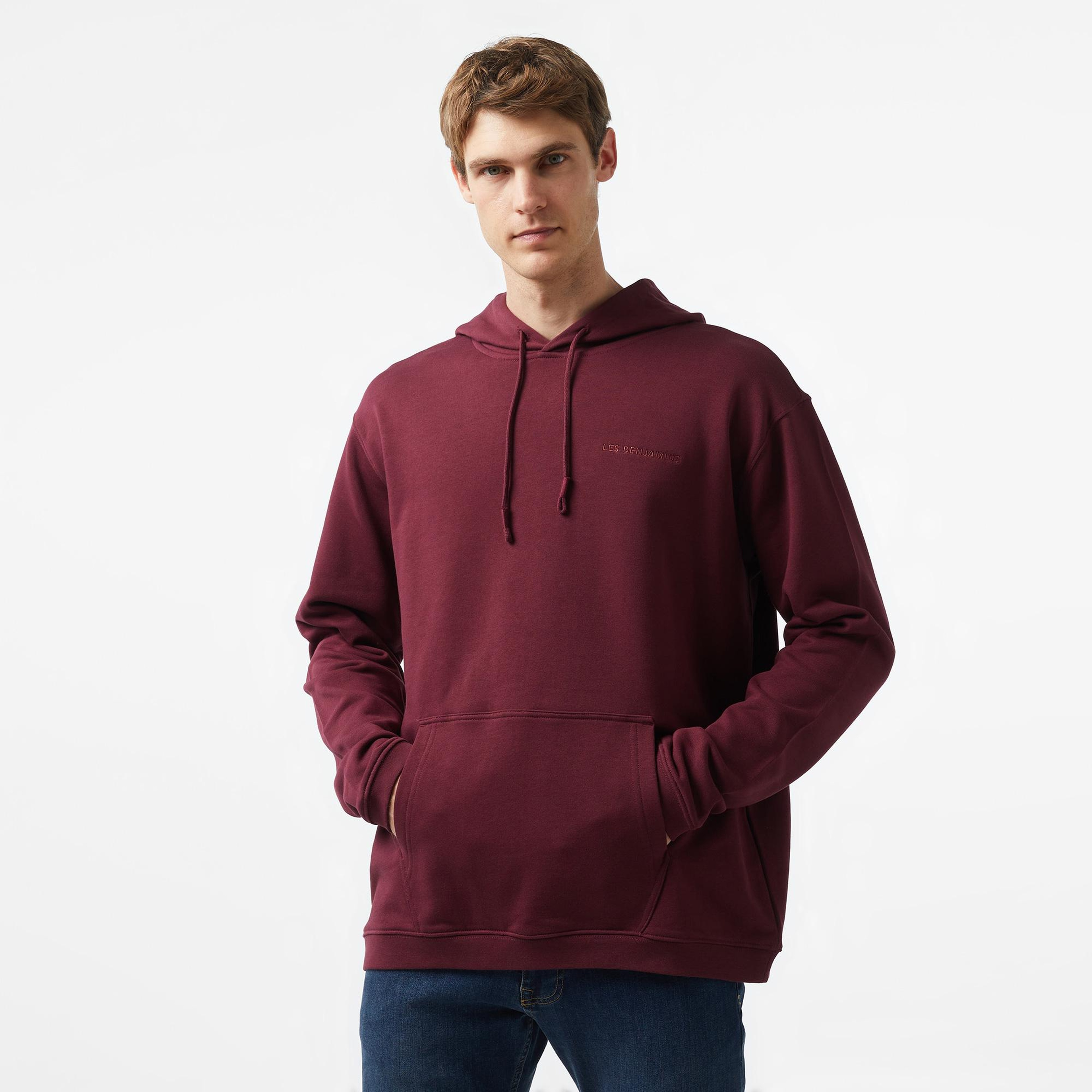 Les Benjamins Essential Erkek Bordo Hoodie
