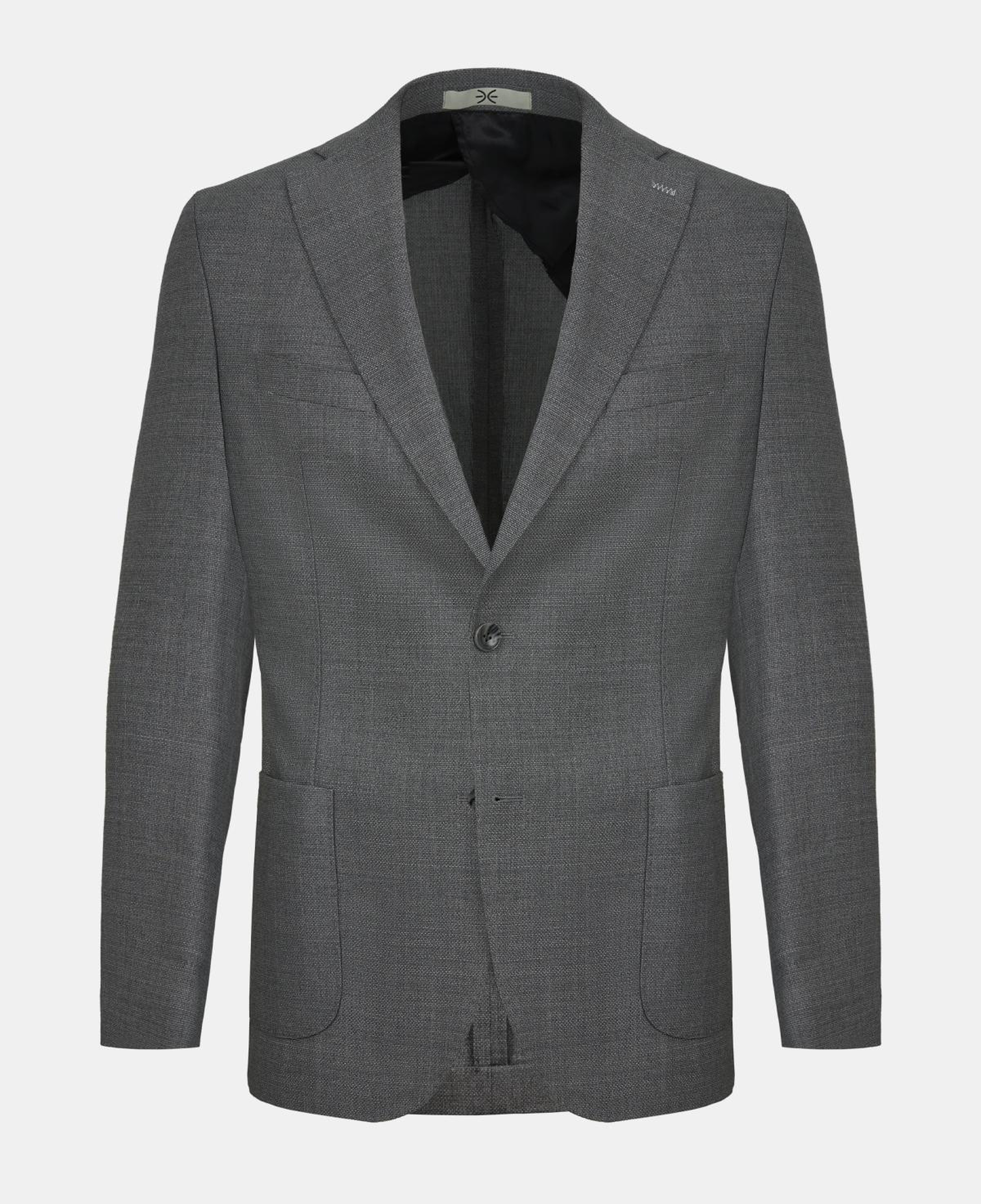 Erkek Gri Vitale Barberis Kumaşıyla Üretilmiş Yün Ceket