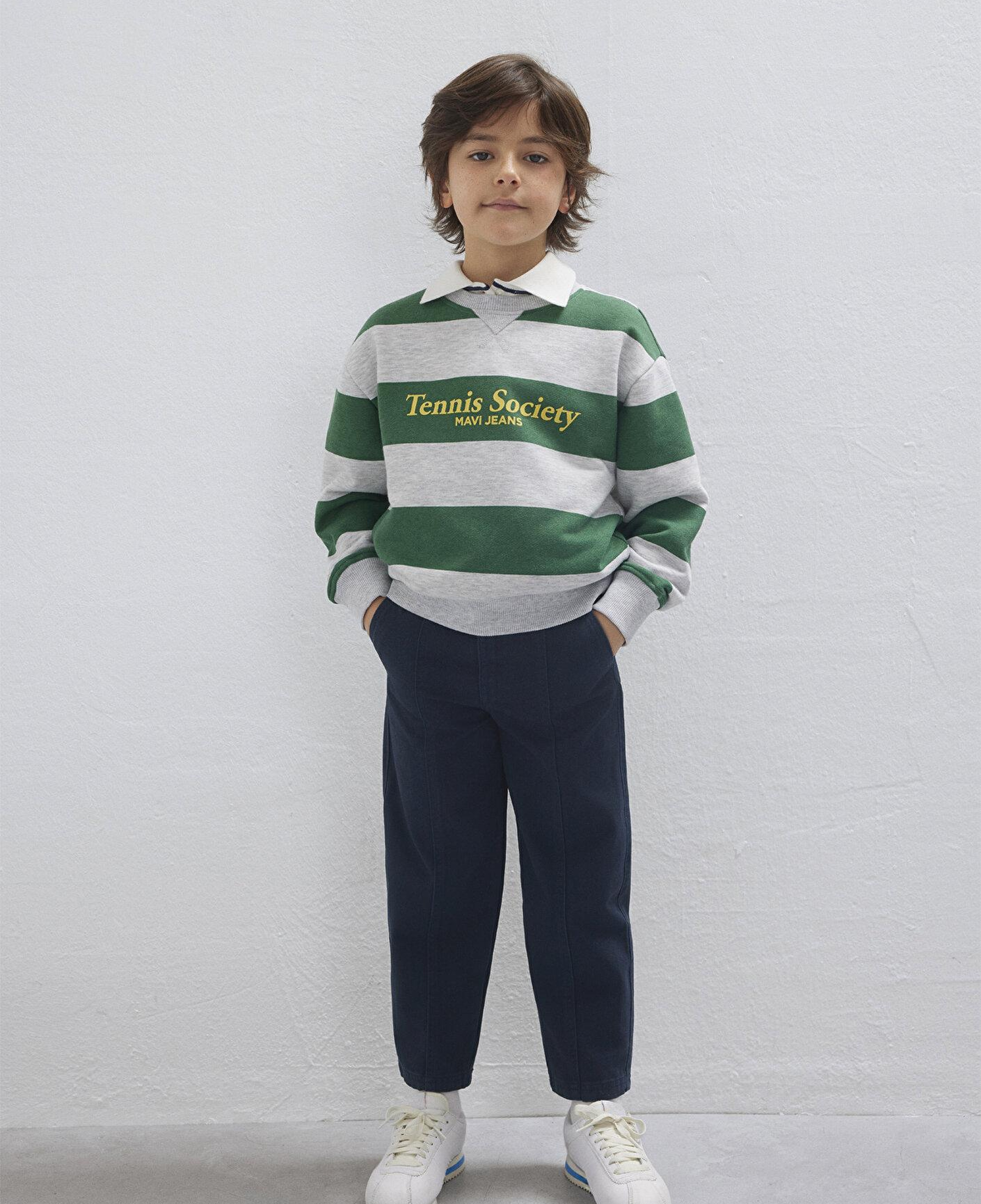 Mavi Tenis Society Baskılı Yeşil Sweatshirt 6S10170-71697