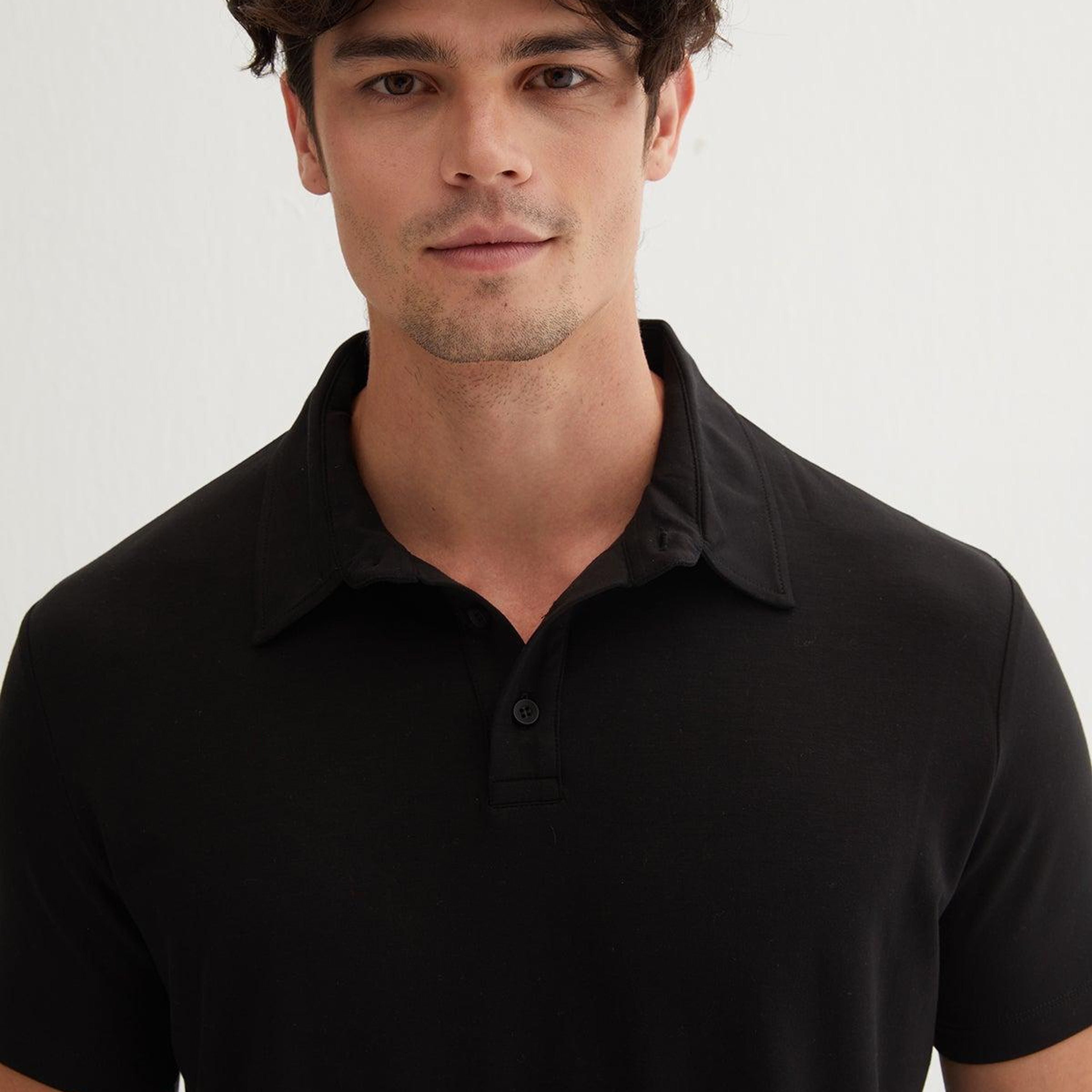 Siyah Ultralight Polo Yaka Kısa Kollu Erkek Tişört