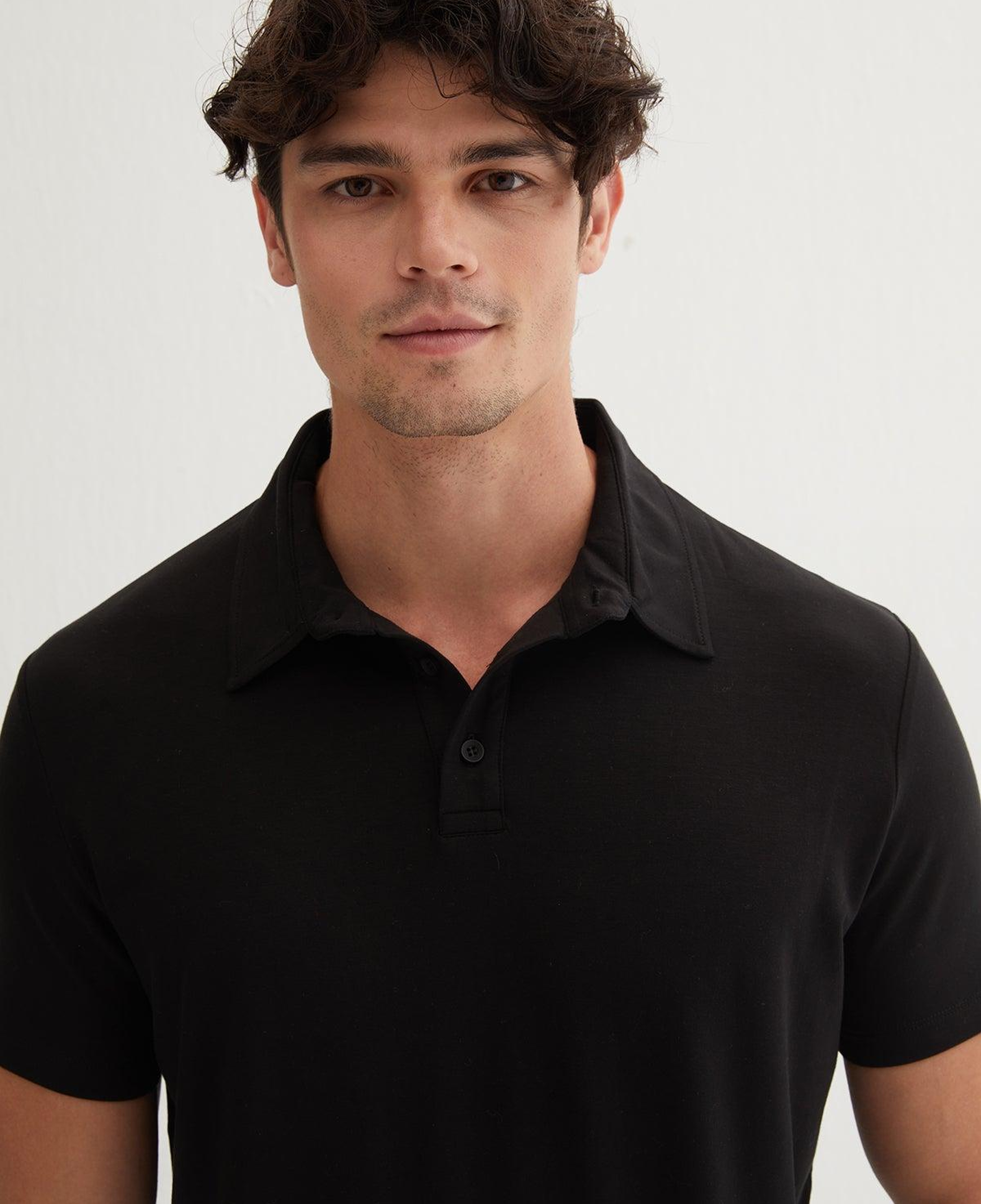 Siyah Ultralight Polo Yaka Kısa Kollu Erkek Tişört
