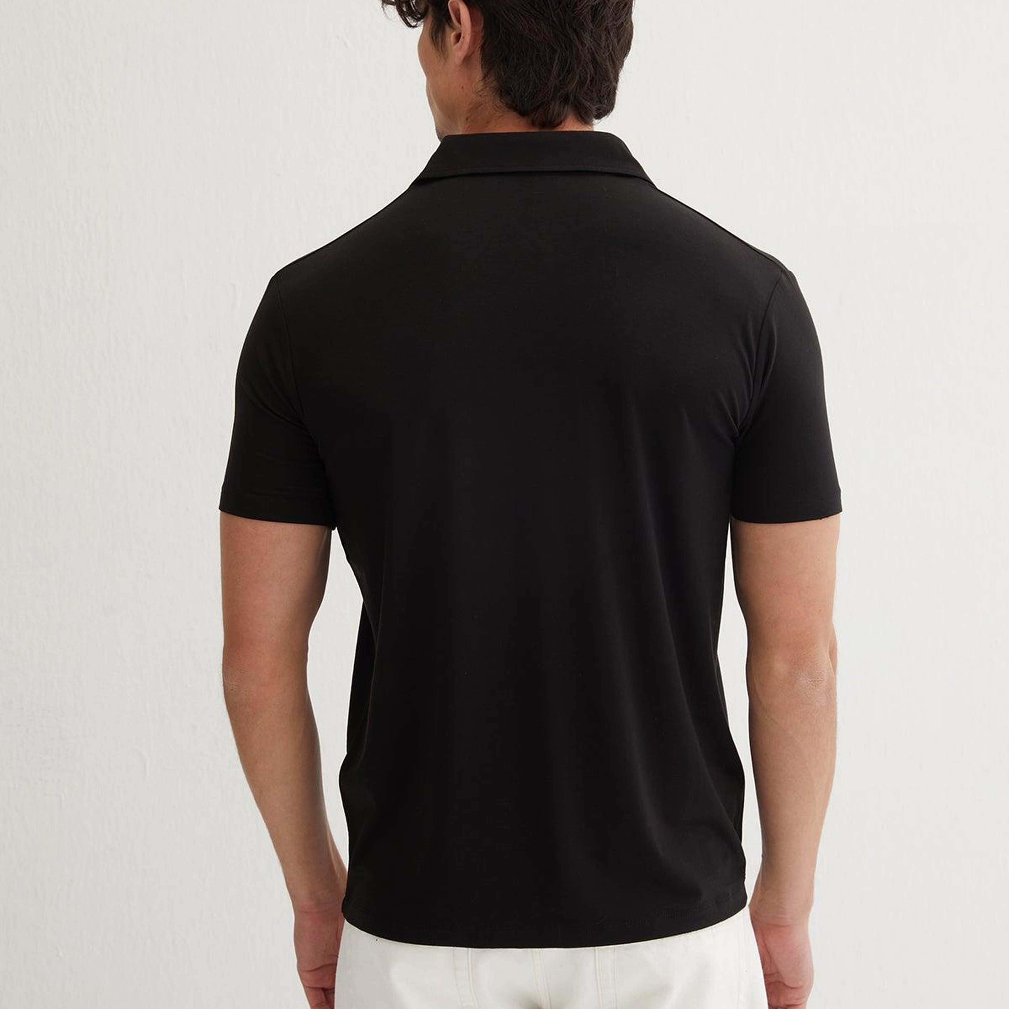 Siyah Ultralight Polo Yaka Kısa Kollu Erkek Tişört