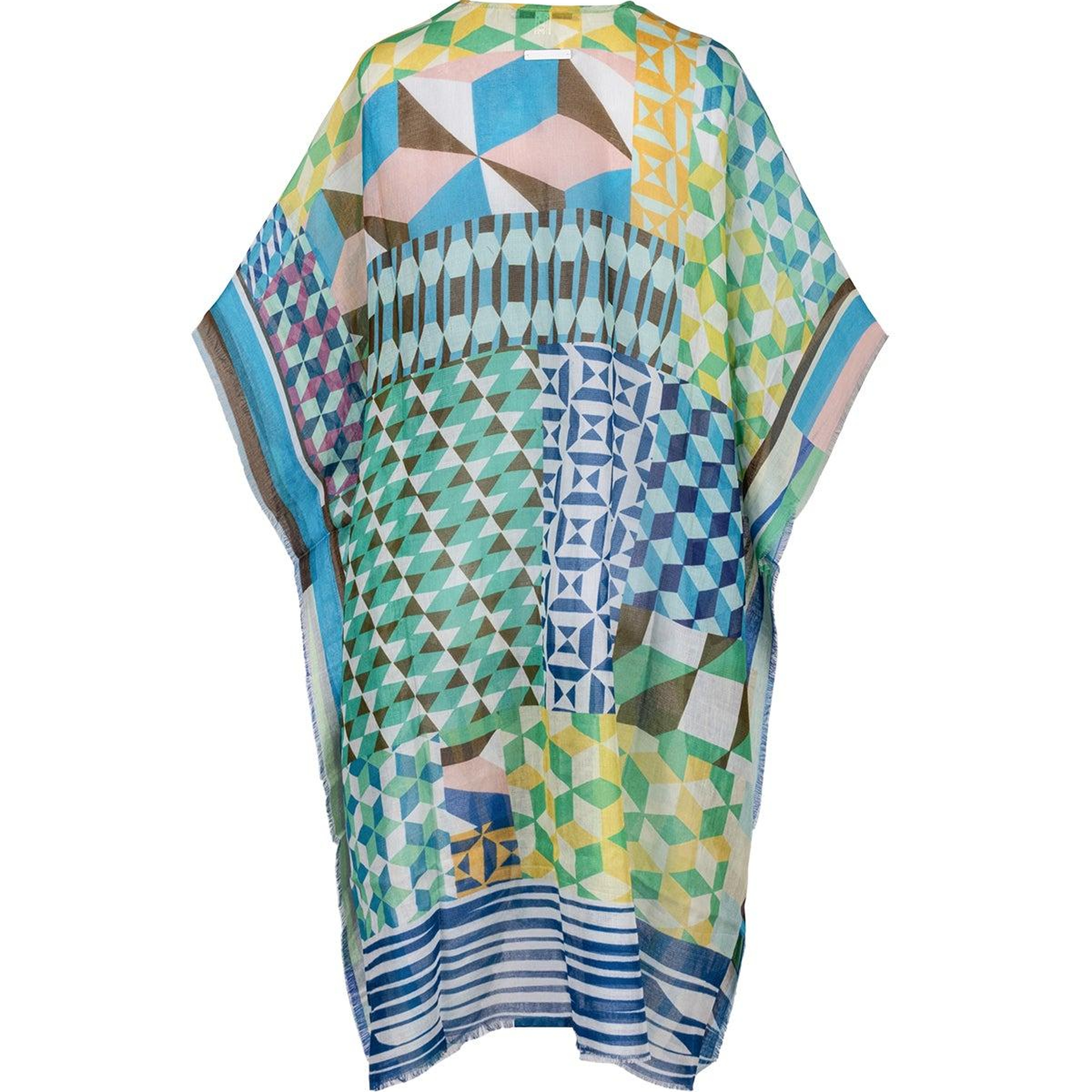 Yeşil Isla İpekli Baskılı Kimono