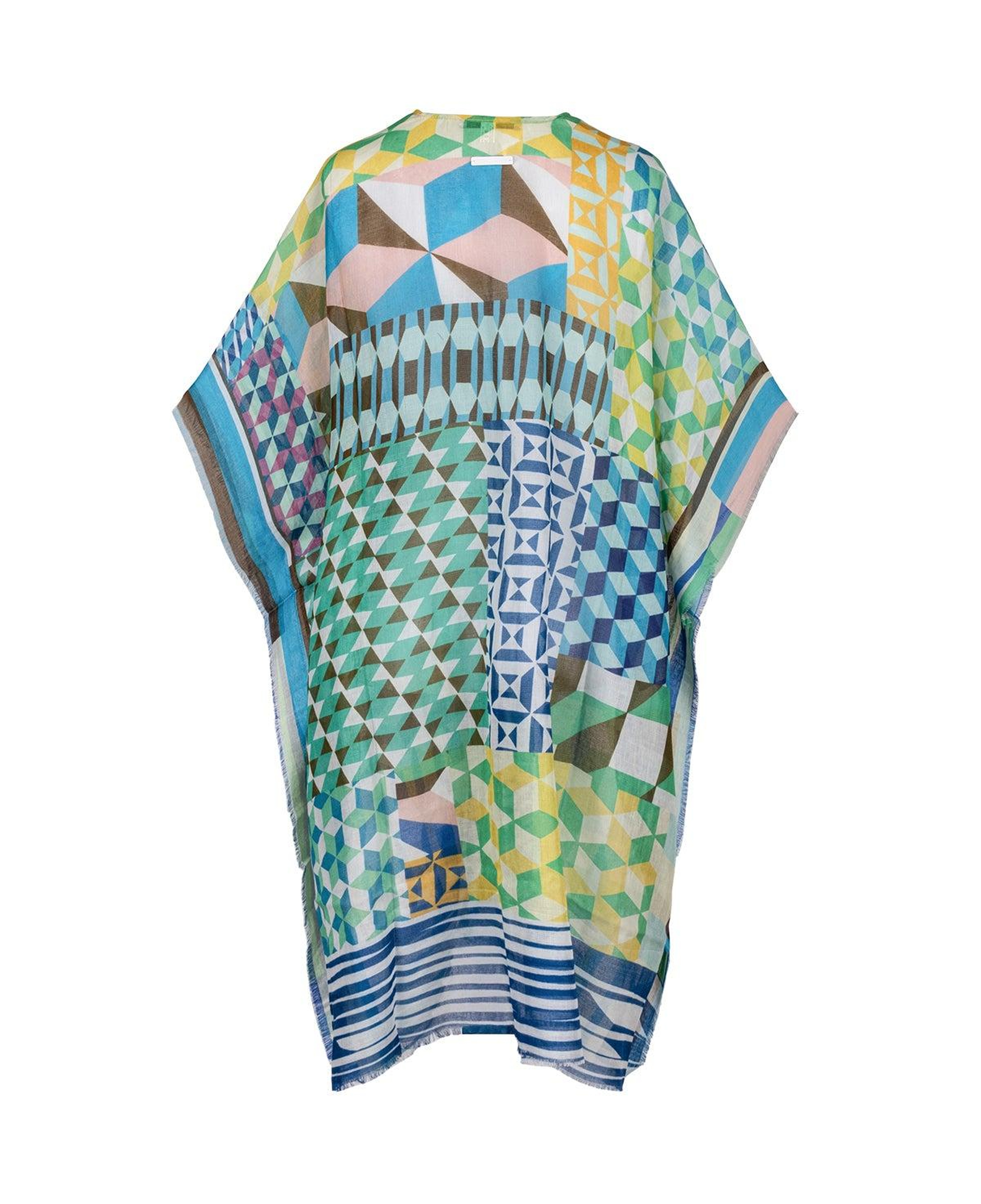 Yeşil Isla İpekli Baskılı Kimono