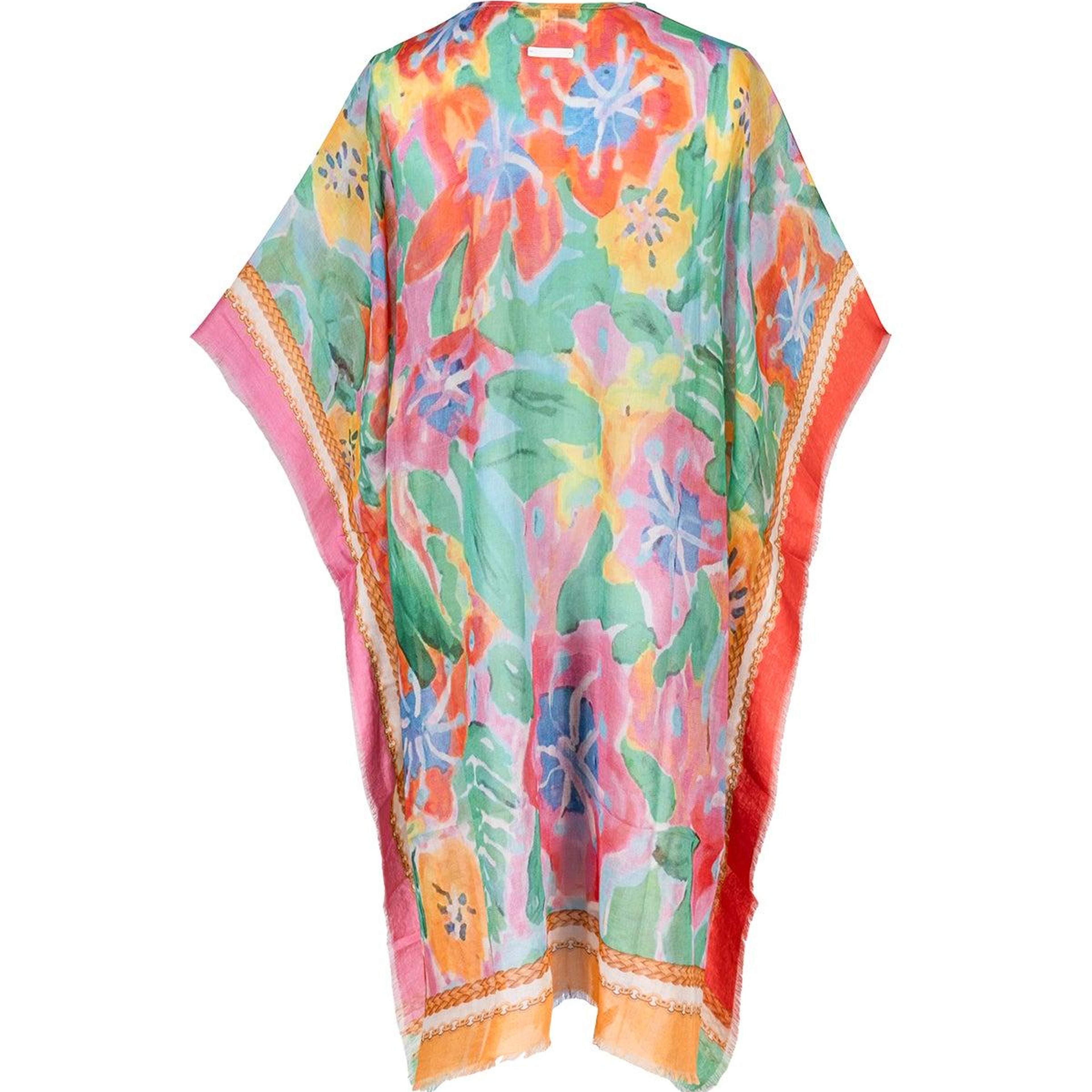 Renkli Isla İpekli Baskılı Kimono
