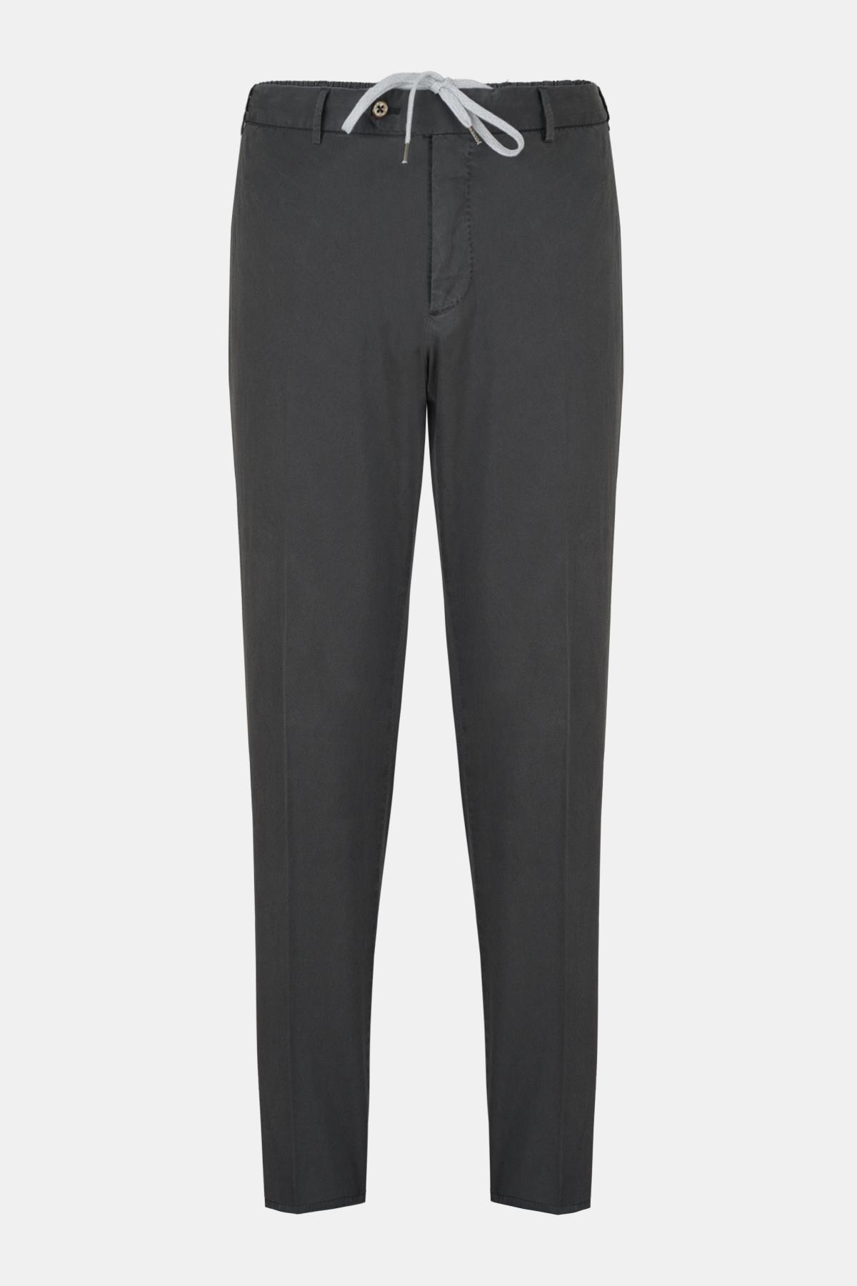 Erkek Siyah Slim Fit Elastik Bel Lyocell Jogger Pantolon