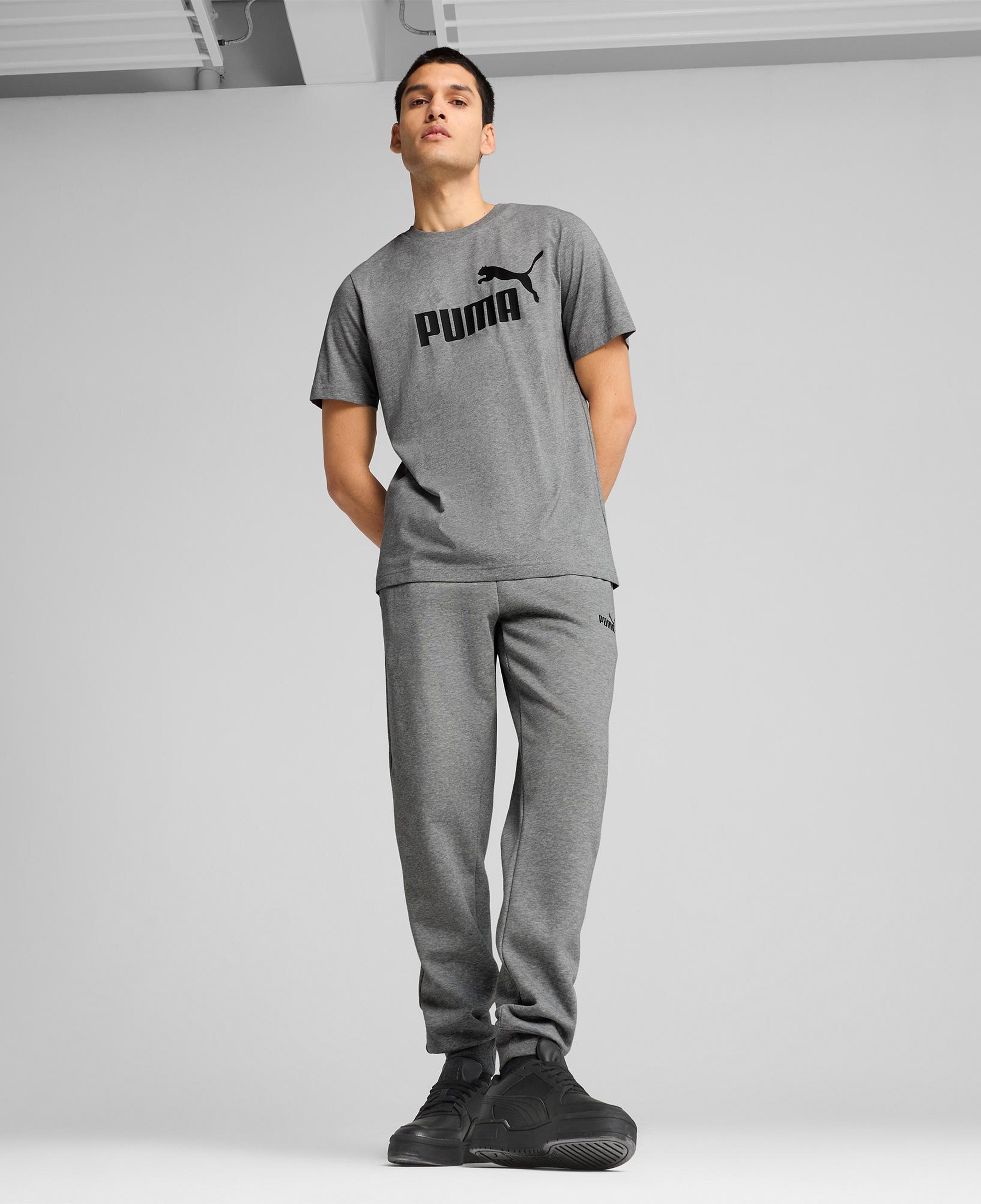 Puma Essentials No. 1 Logo  Erkek Gri T-Shirt