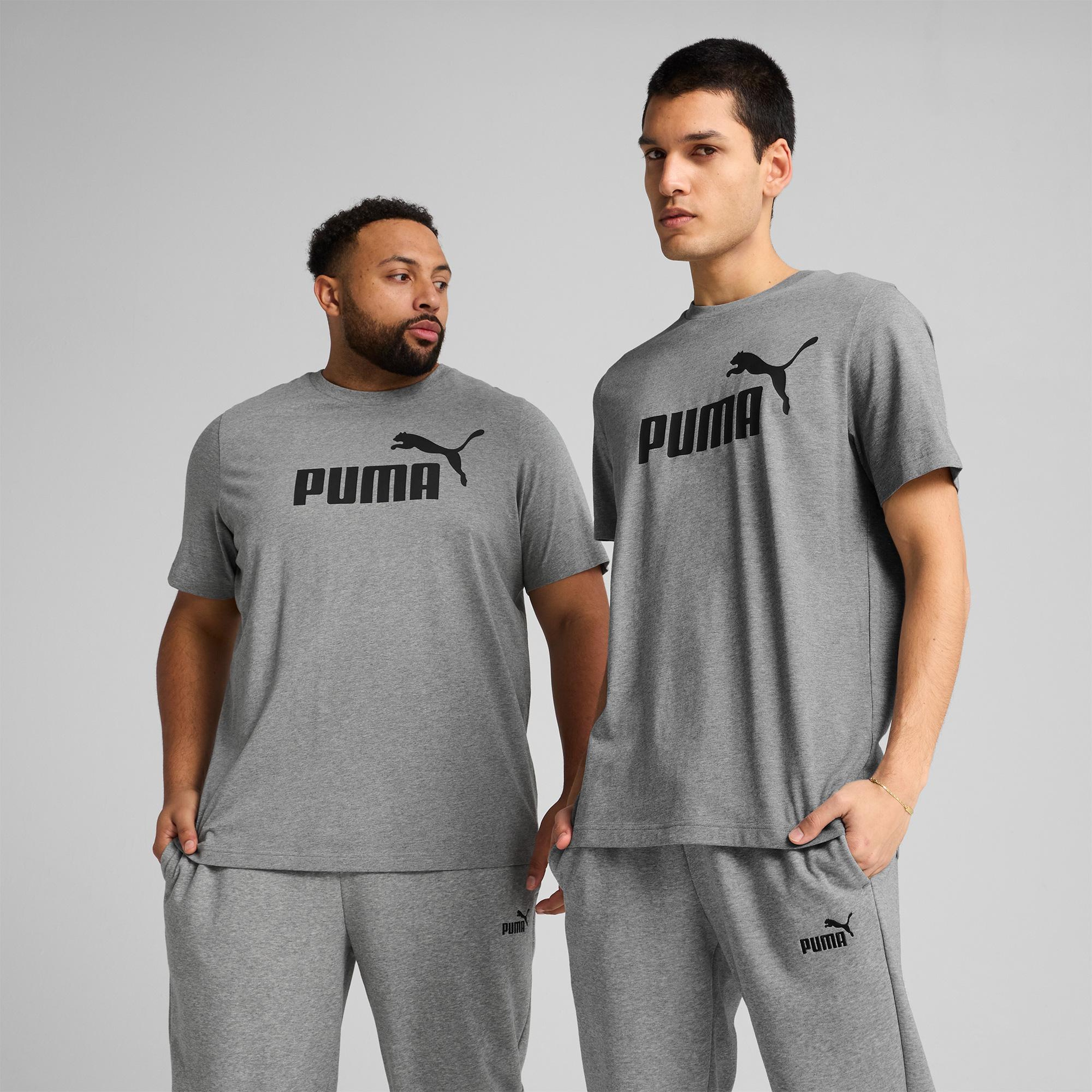 Puma Essentials No. 1 Logo  Erkek Gri T-Shirt