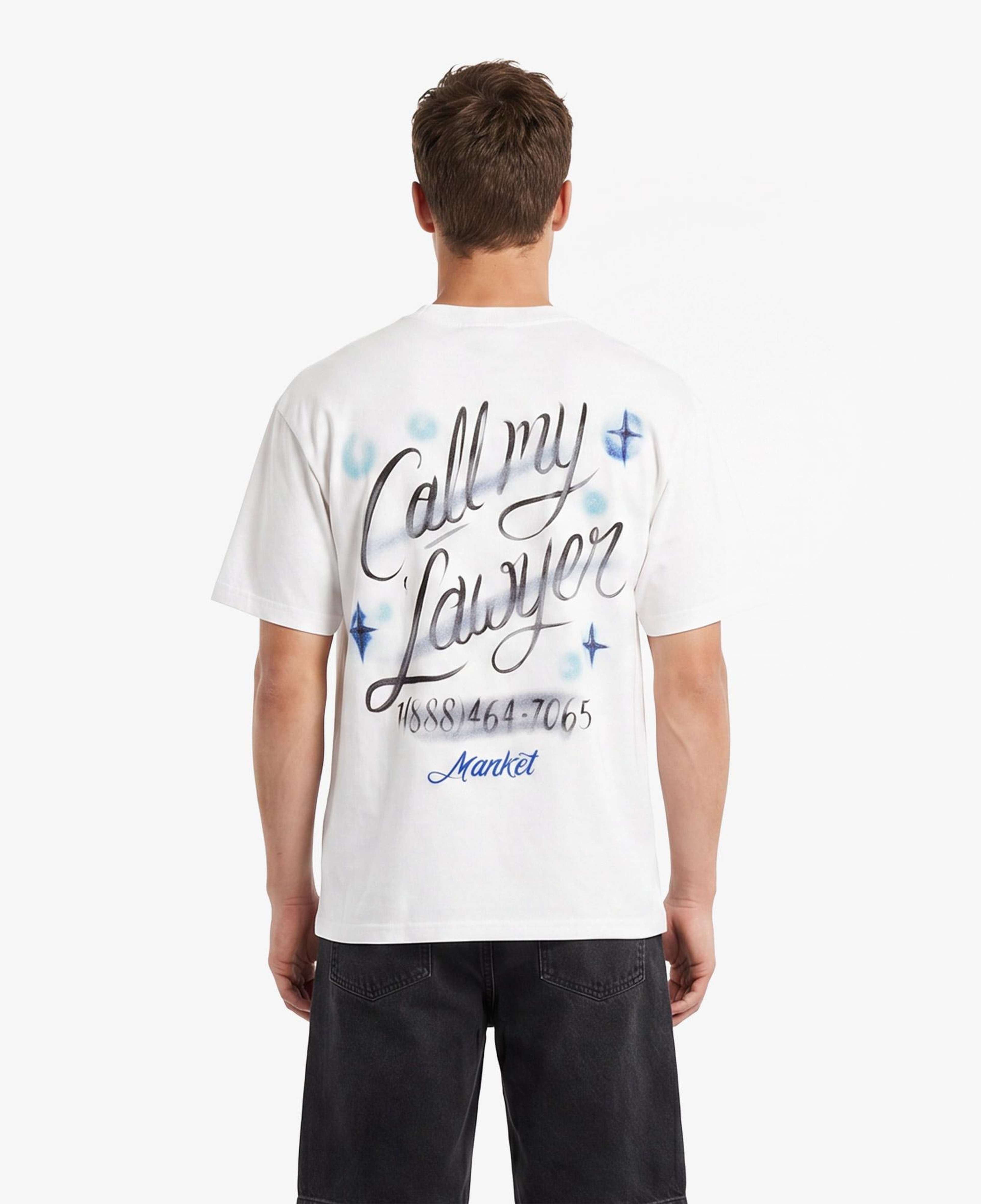Market Airbrush Call My Lawyer Erkek Beyaz T-Shirt