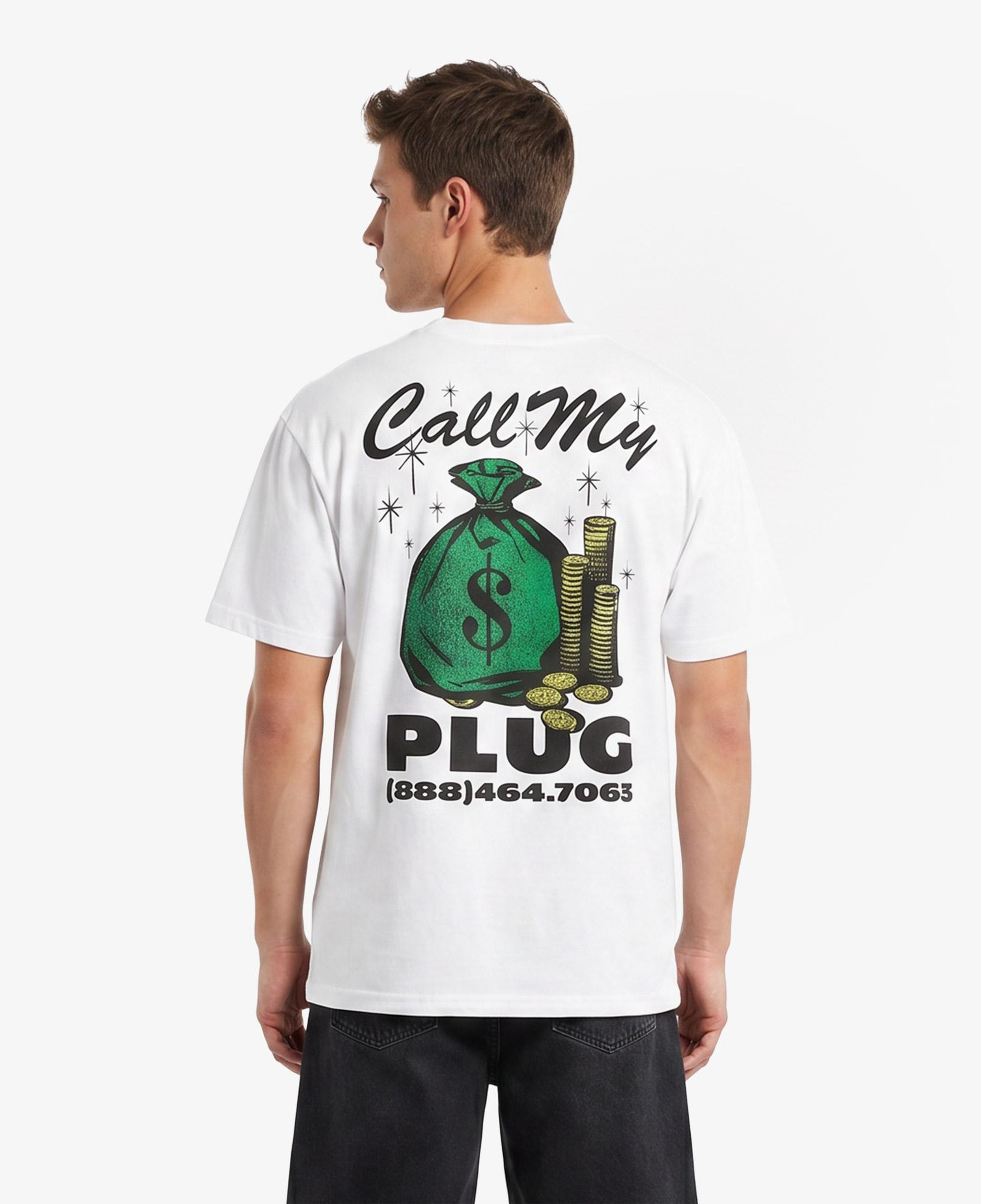 Market Call My Plug Erkek Beyaz T-Shirt