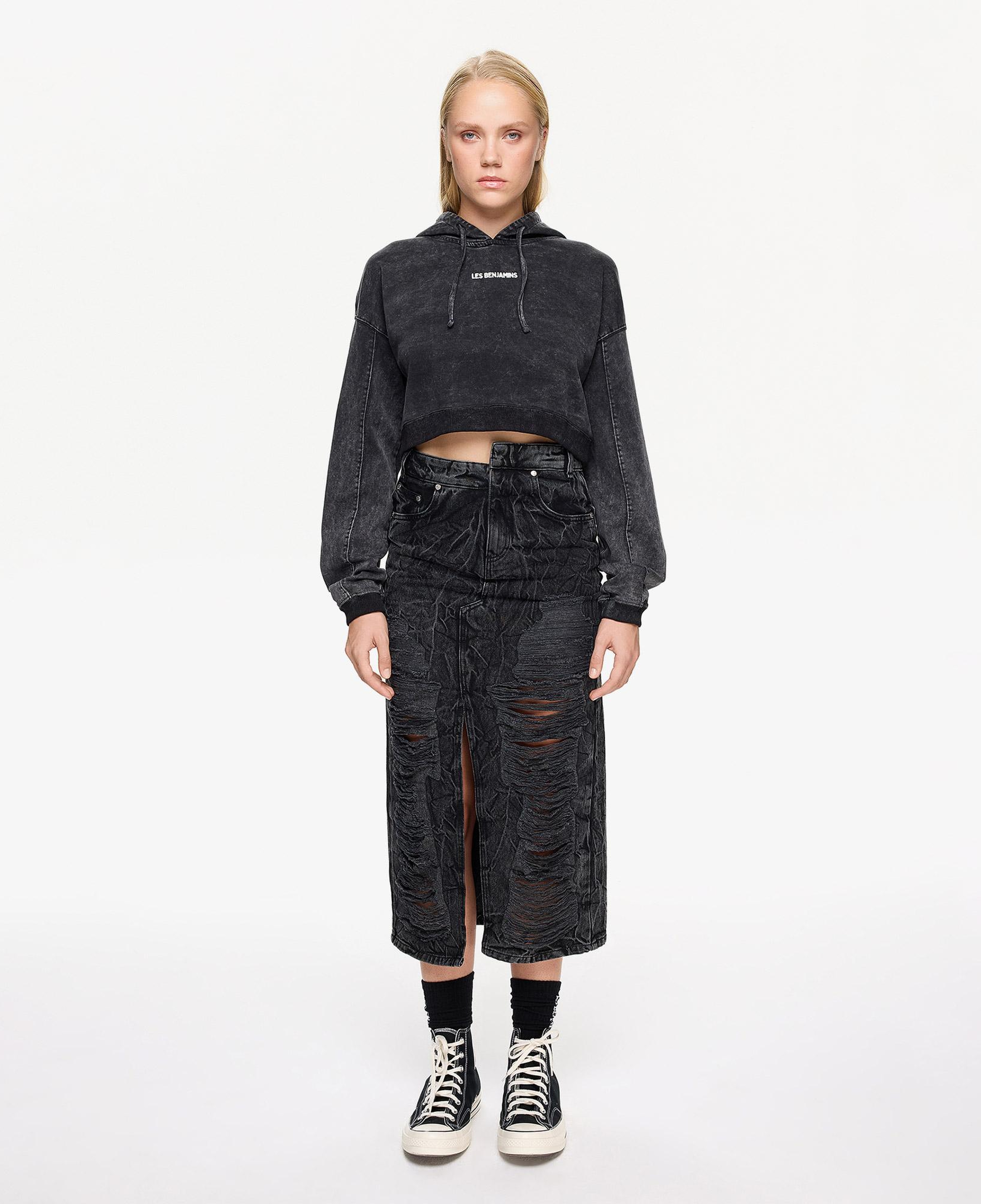 Les Benjamins 007 Kadın Siyah Sweatshirt