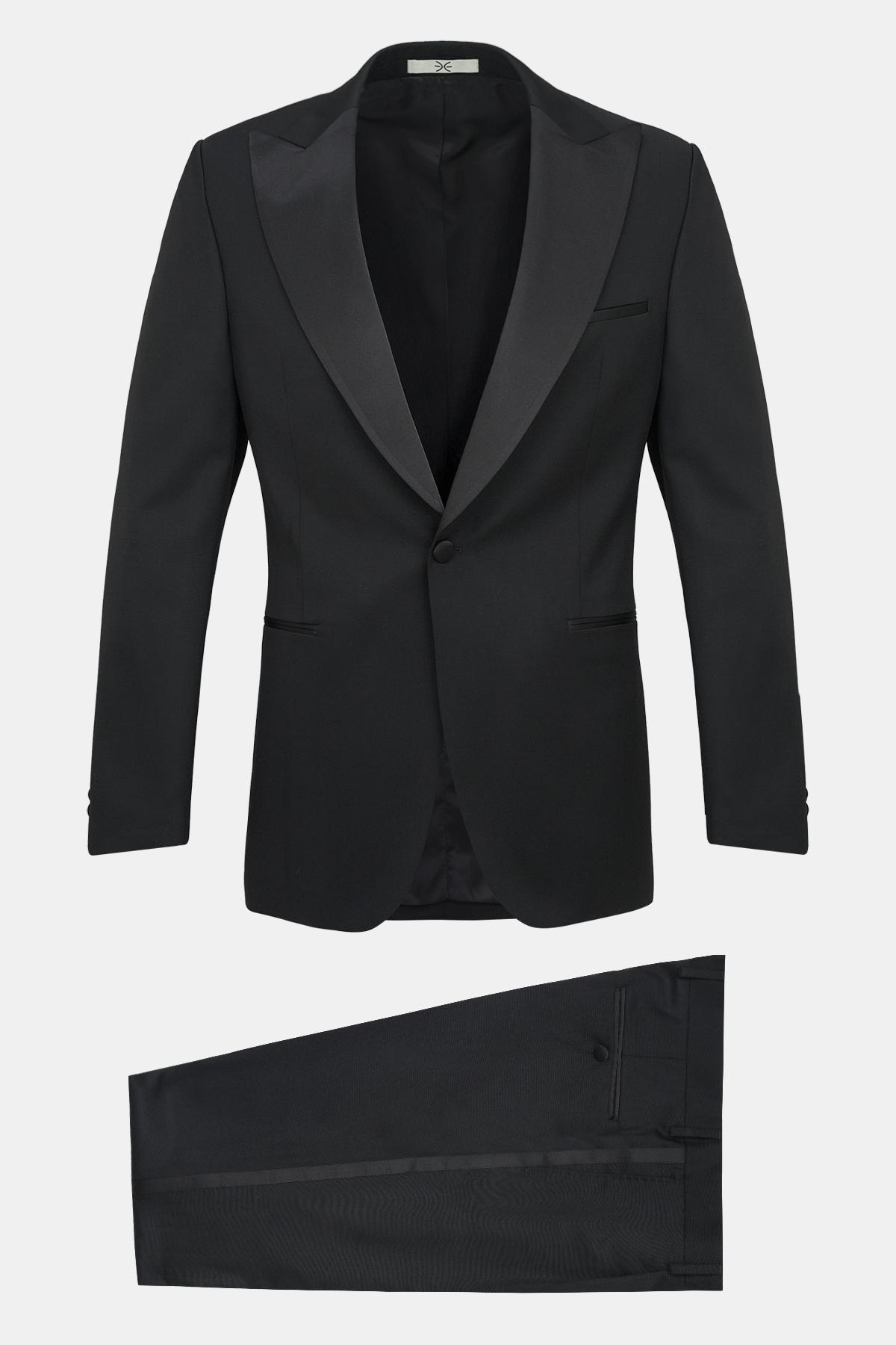 Erkek Siyah Vitale Barberis Yün Smokin
