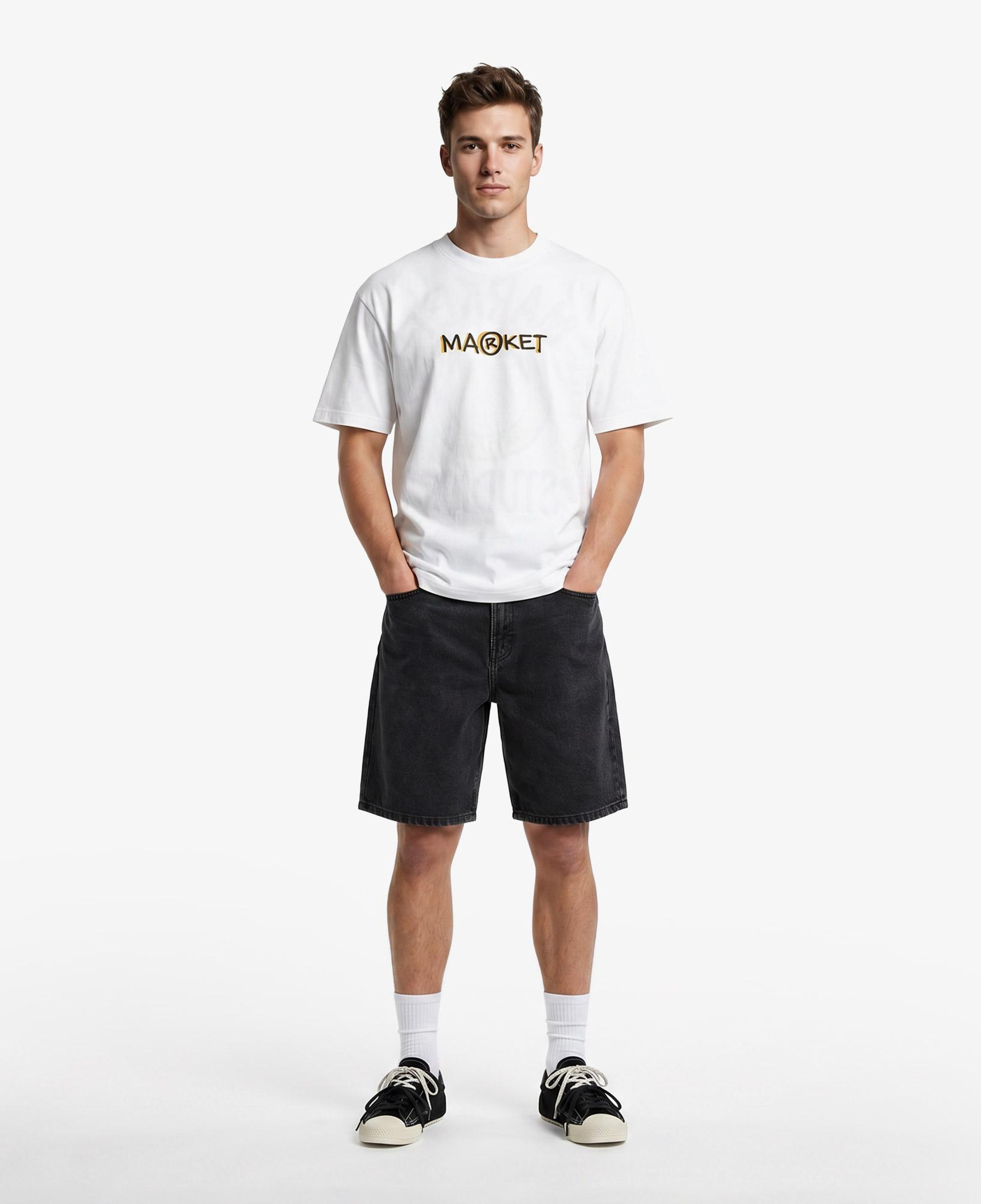Market Smiley Doodle Erkek Beyaz T-Shirt
