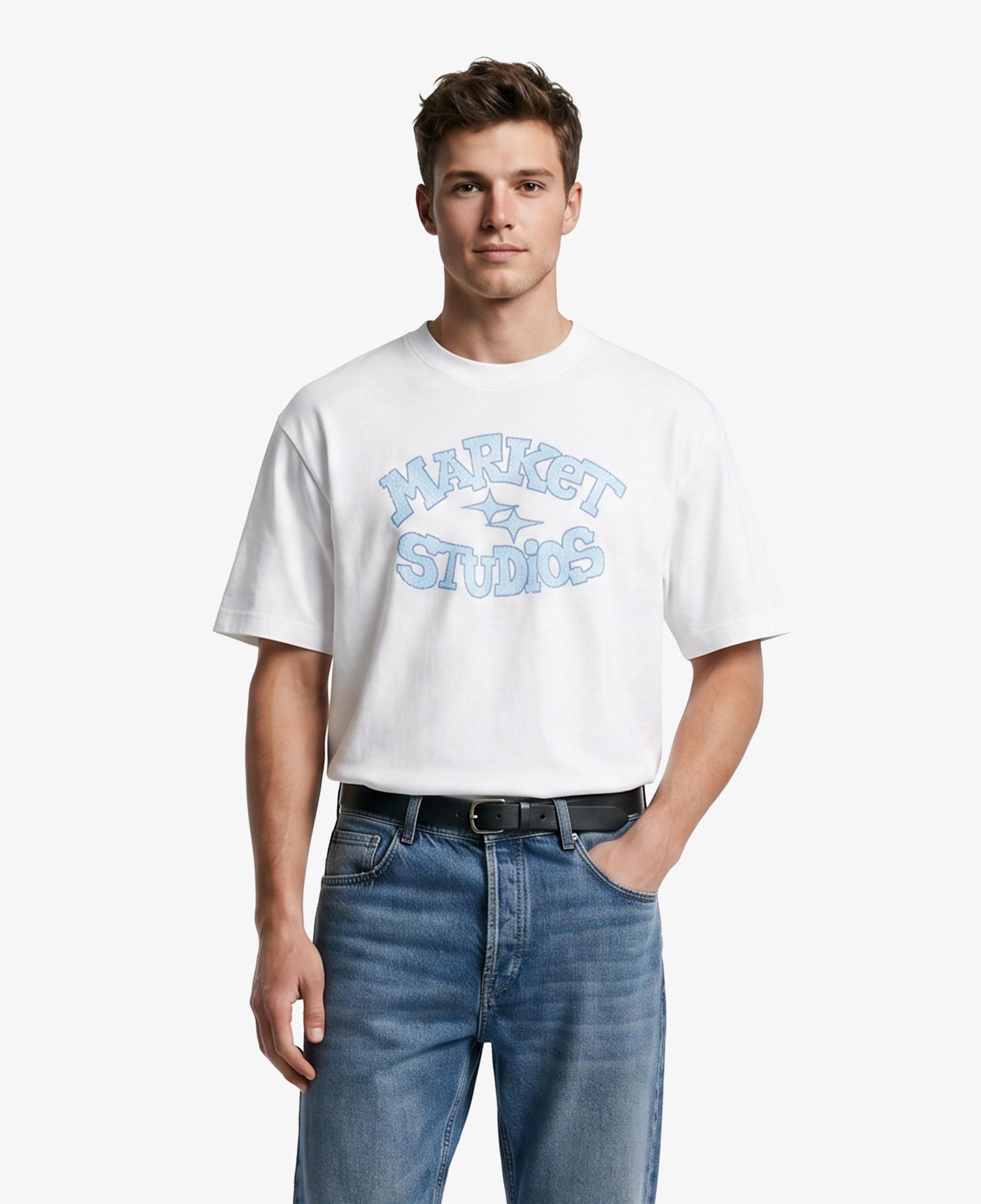 Market Smiley Old School Erkek Beyaz T-Shirt