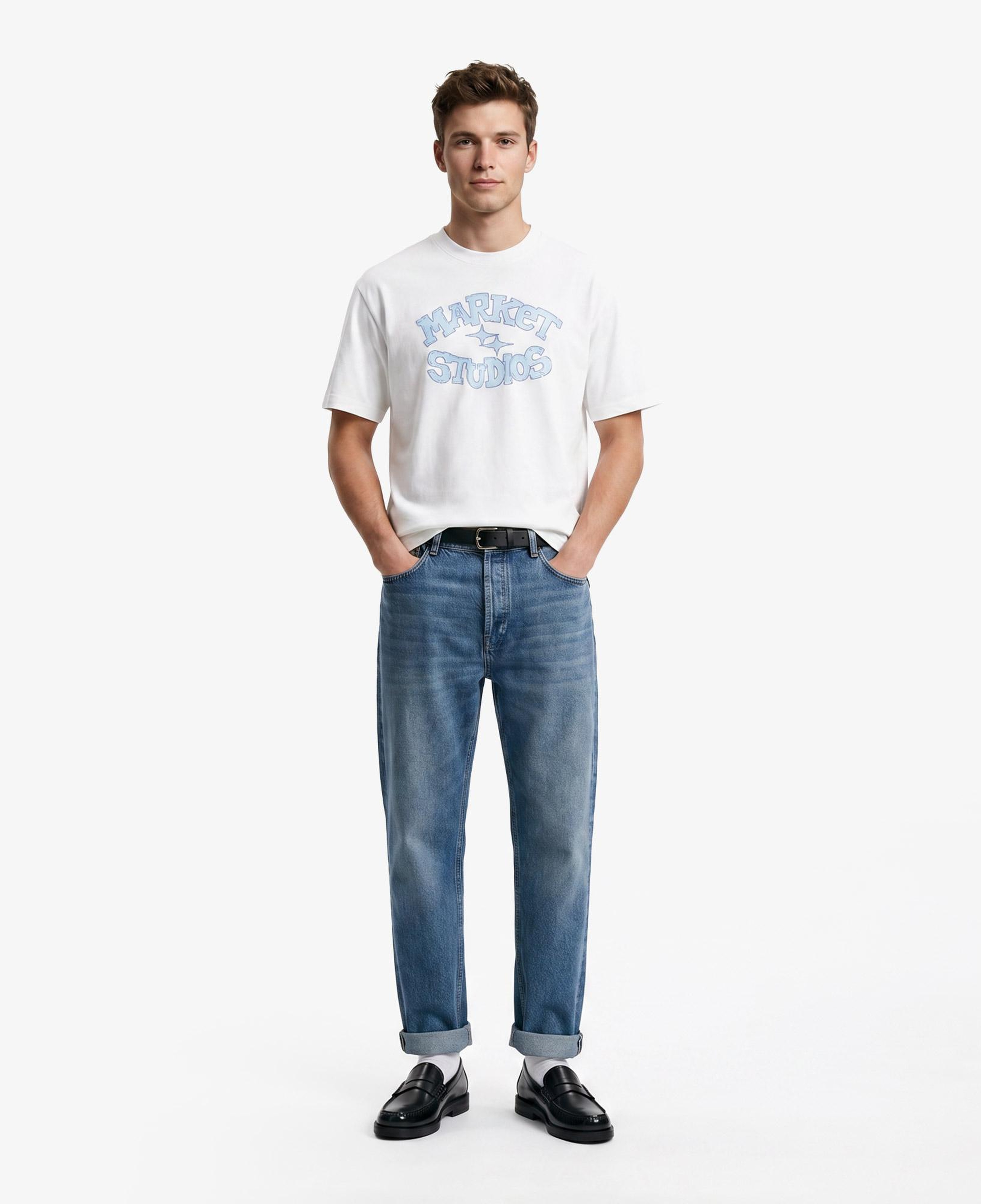 Market Smiley Old School Erkek Beyaz T-Shirt