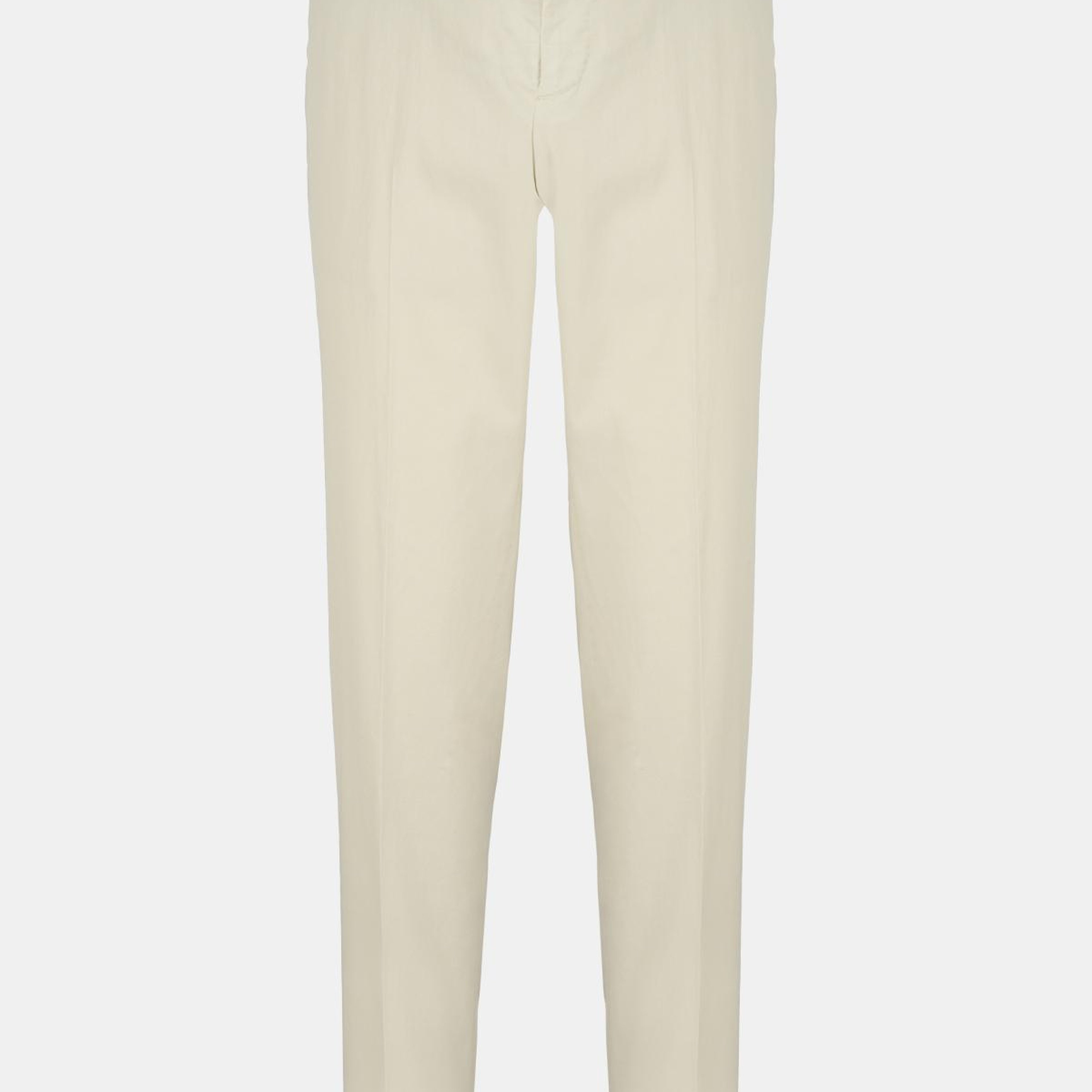 Erkek Ekru Slim Fit Elastik Bel Lyocell Jogger Pantolon