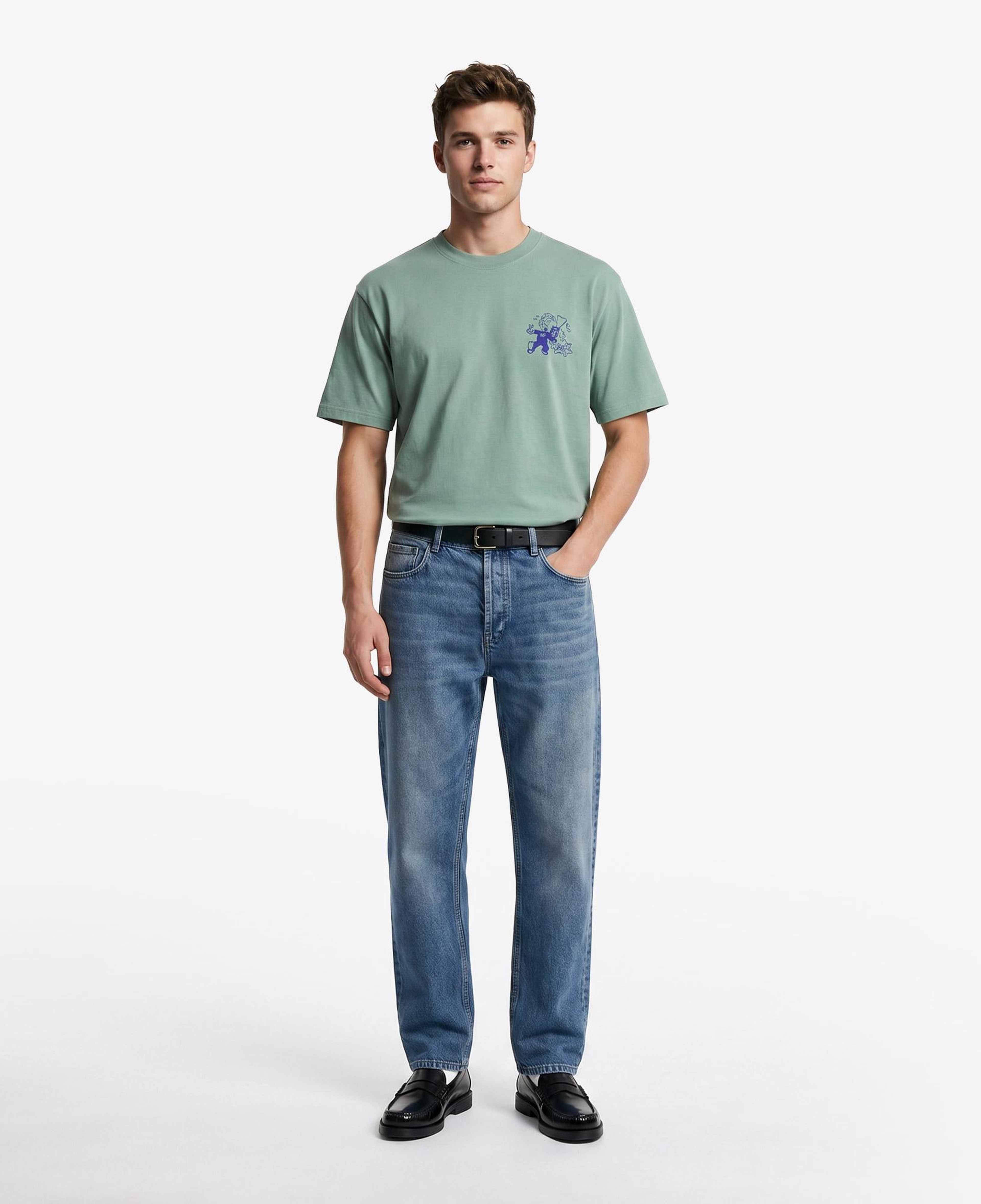 Market Walking And Talking Lawyer Erkek Yeşil T-Shirt