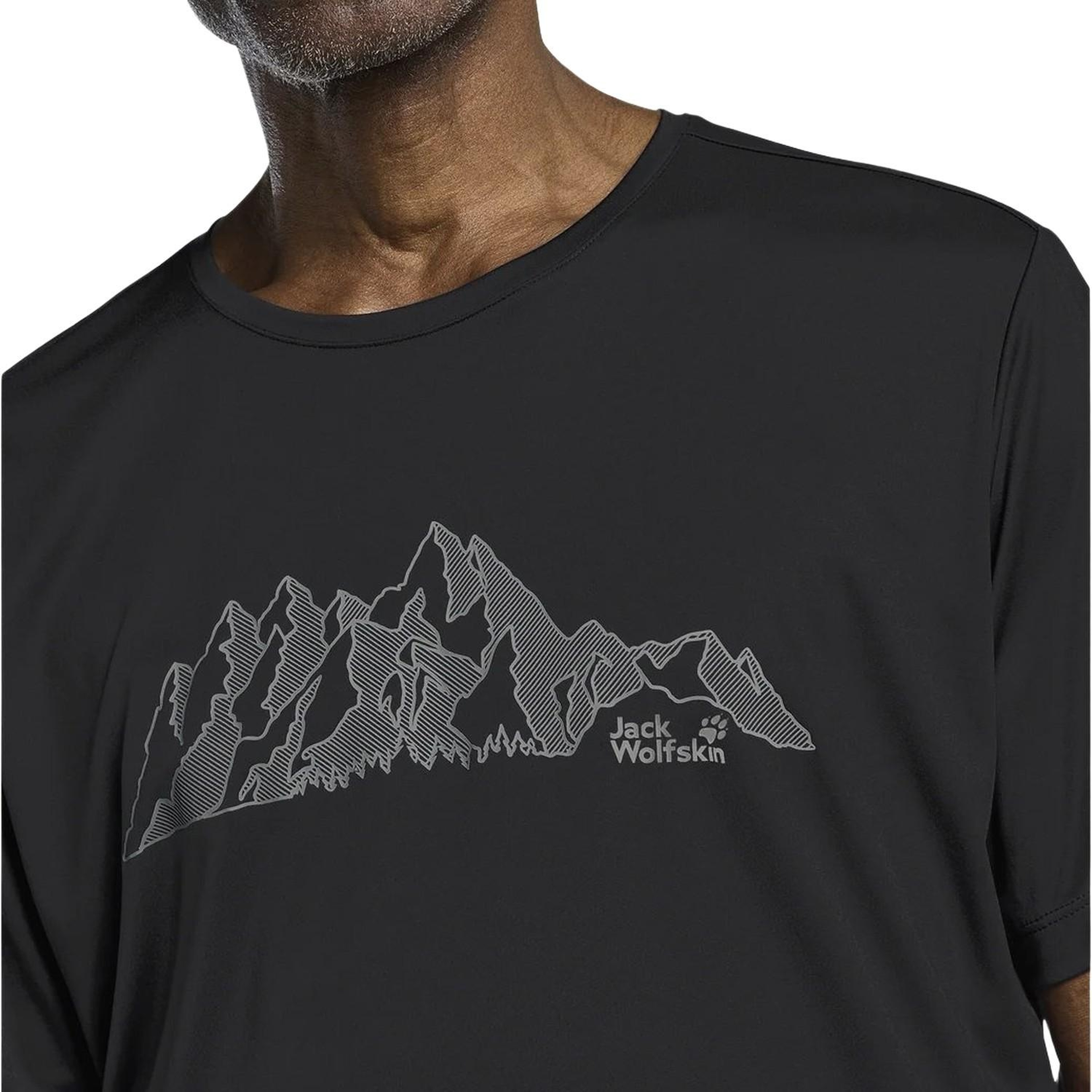 Jack Wolfskin Peak Graphic Erkek Siyah Tişört