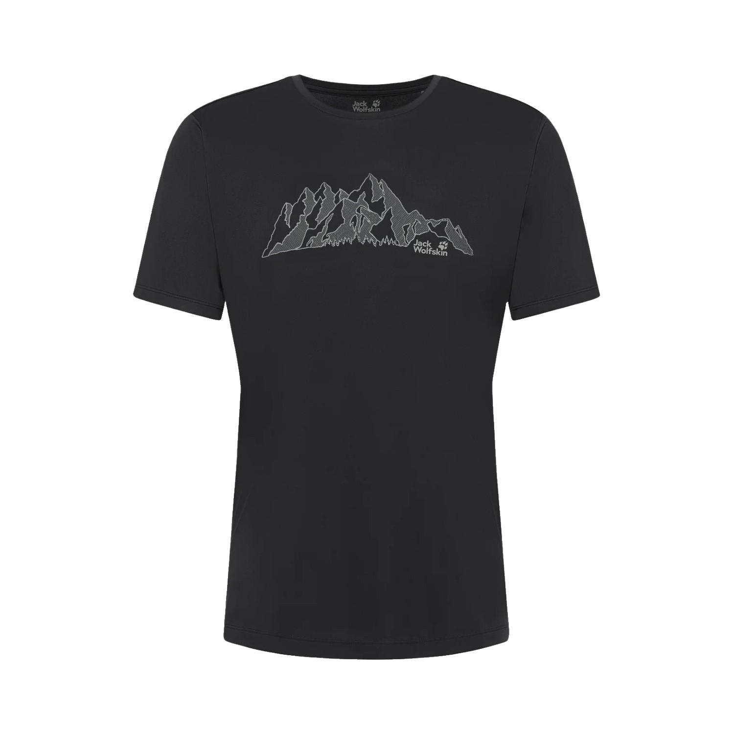 Jack Wolfskin Peak Graphic Erkek Siyah Tişört