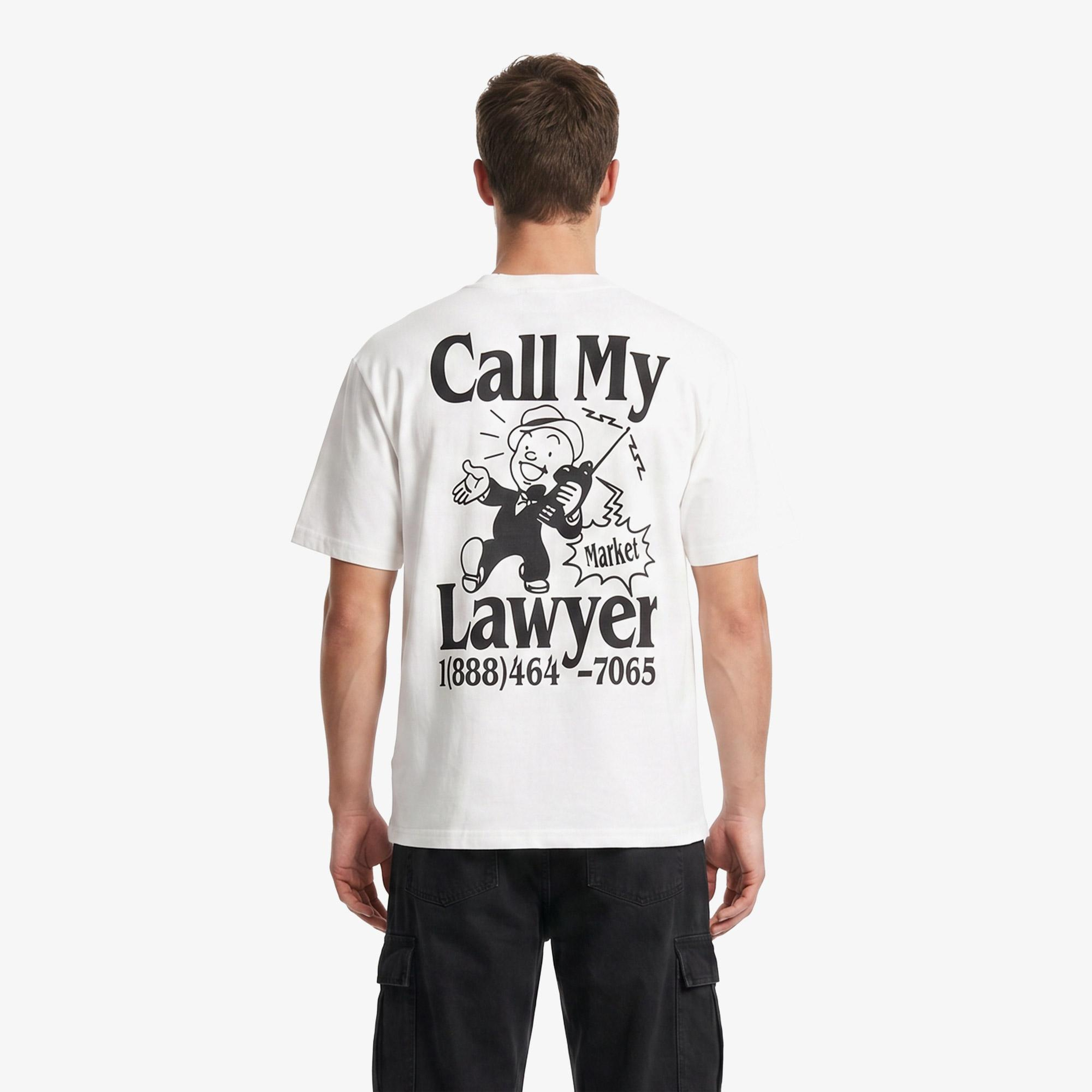 Market Walking And Talking Lawyer Erkek Beyaz T-Shirt