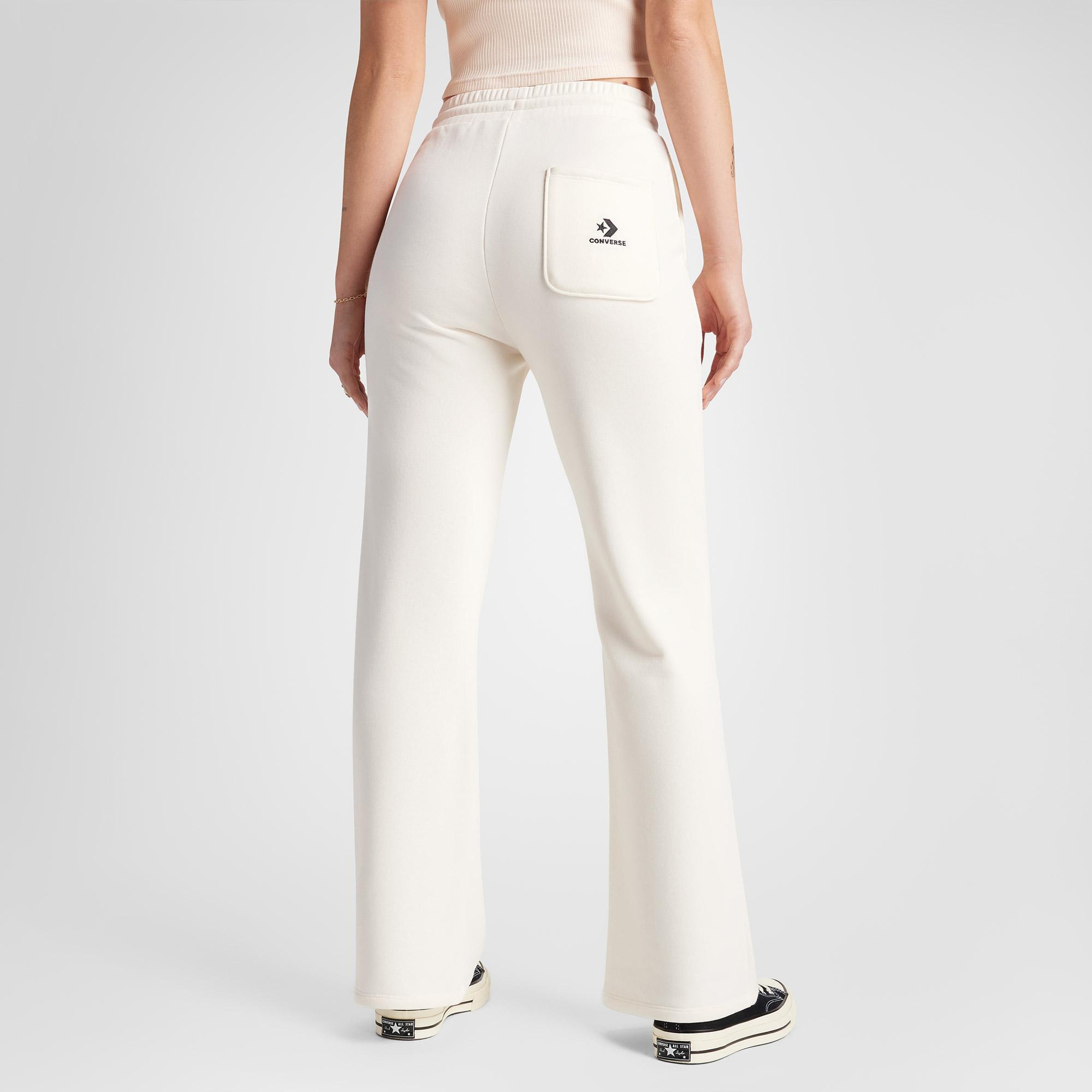 Converse Wide-Leg French Terry Kadın Krem Eşofman Altı