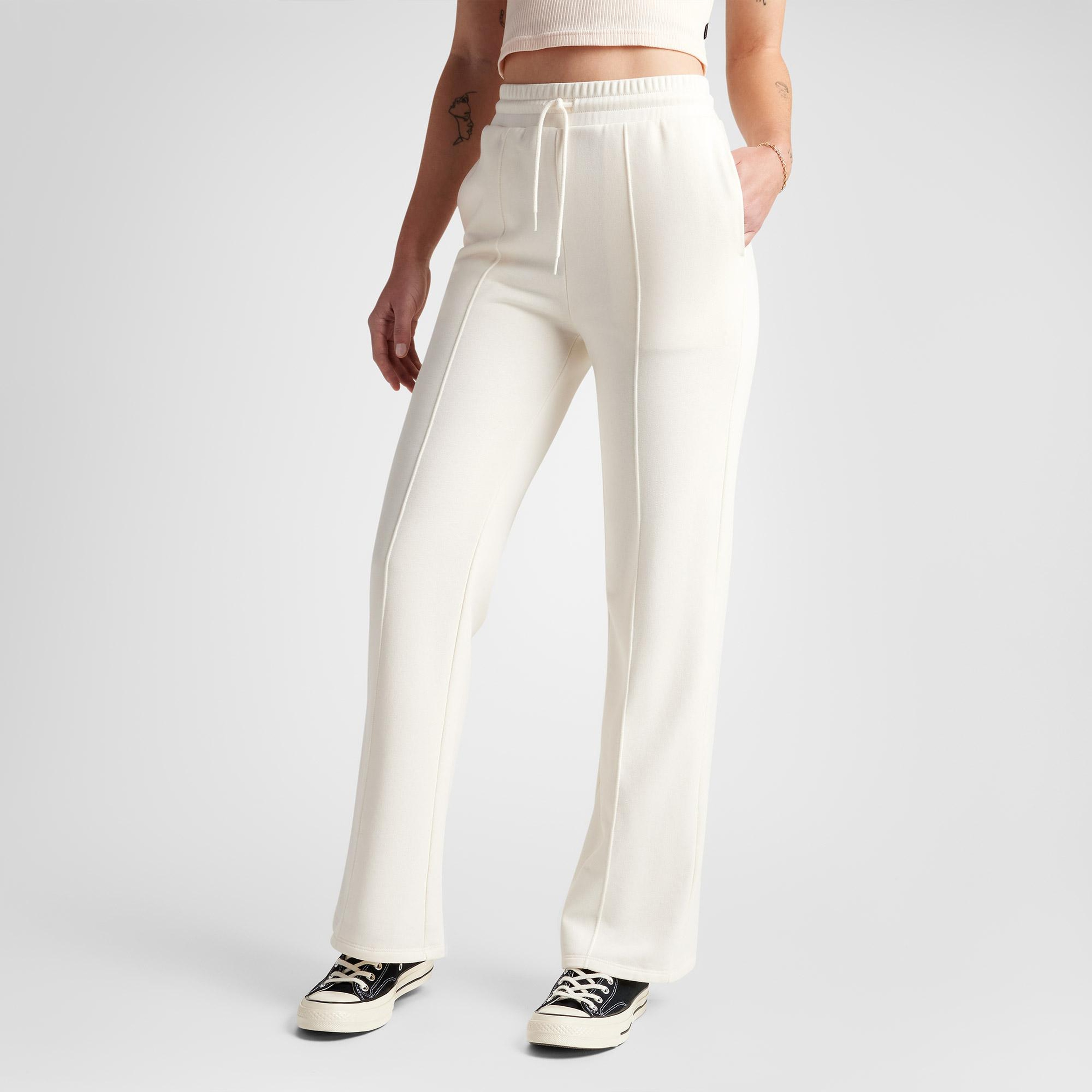 Converse Wide-Leg French Terry Kadın Krem Eşofman Altı